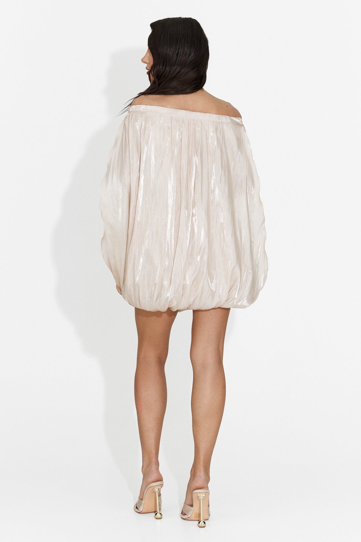 Rochie dama scurta bej Perya Bogas, imaginea 2 din 6