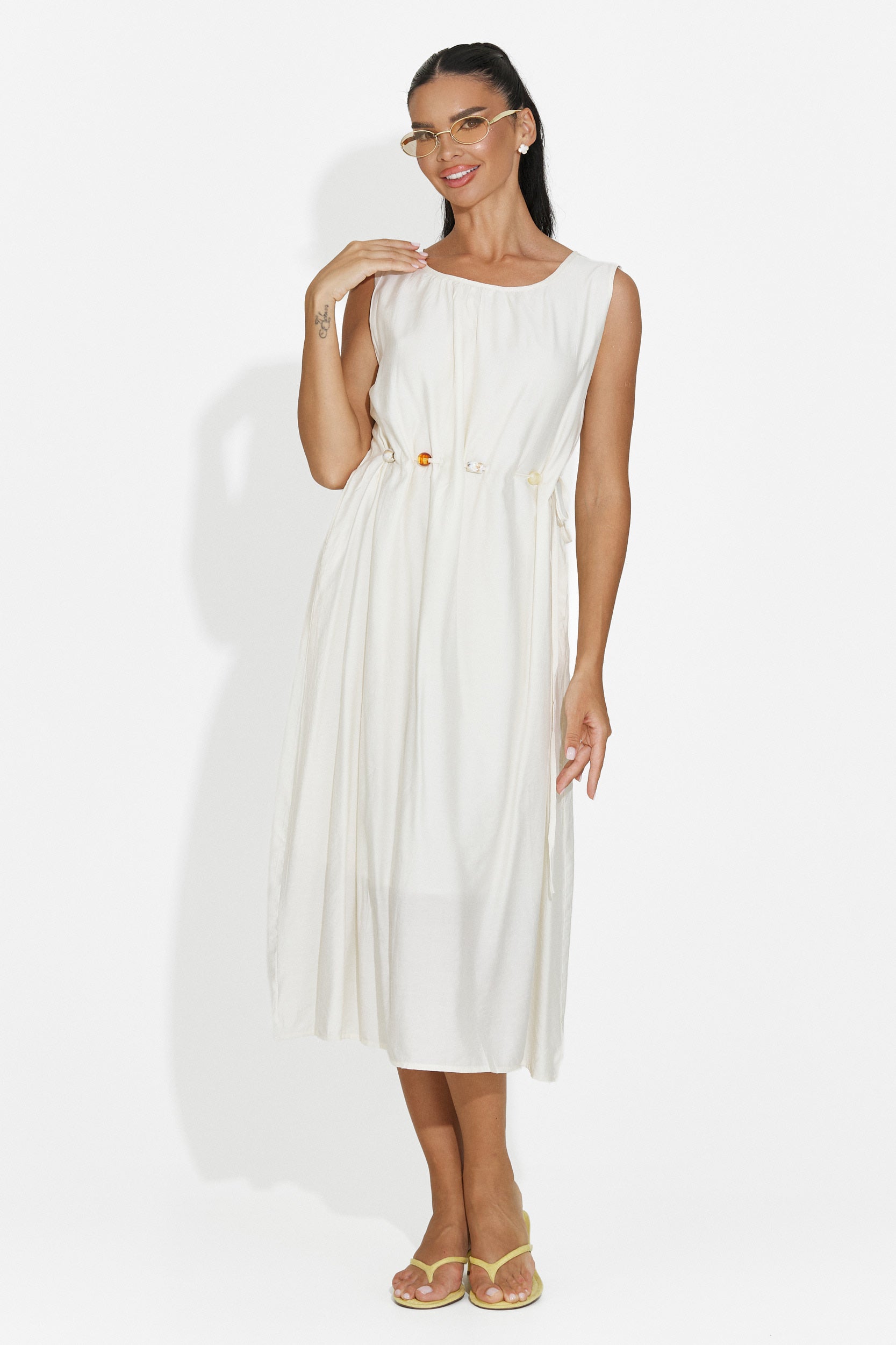 Rochie dama scurta bej Semonia Bogas