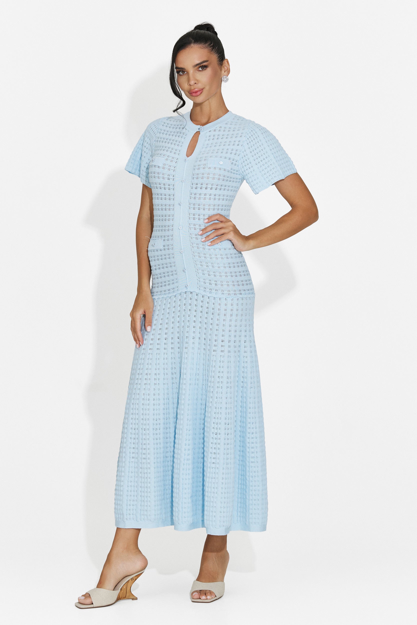 Rochie dama scurta bleu Azania Bogas