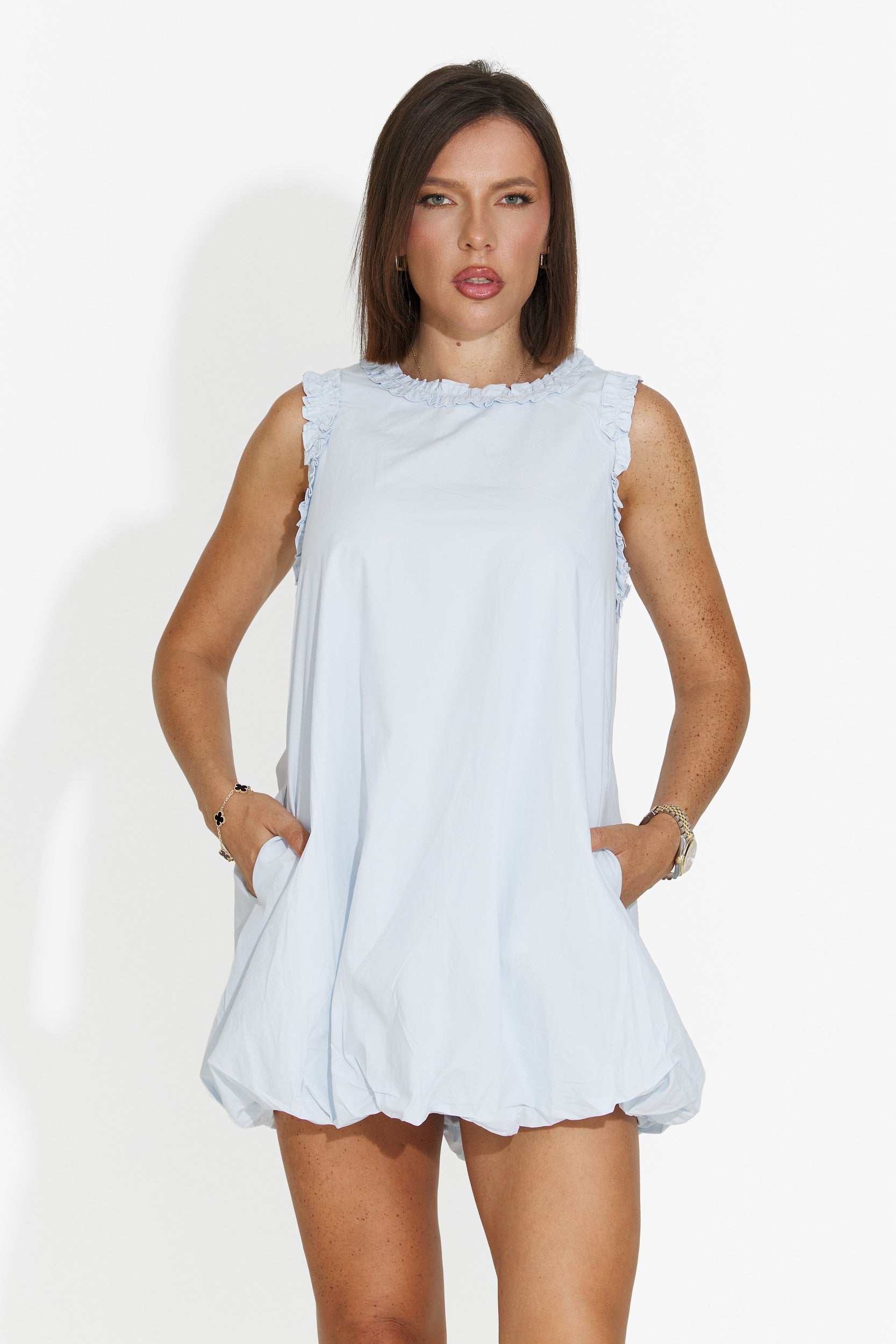 Rochie dama scurta bleu Mauricia Bogas