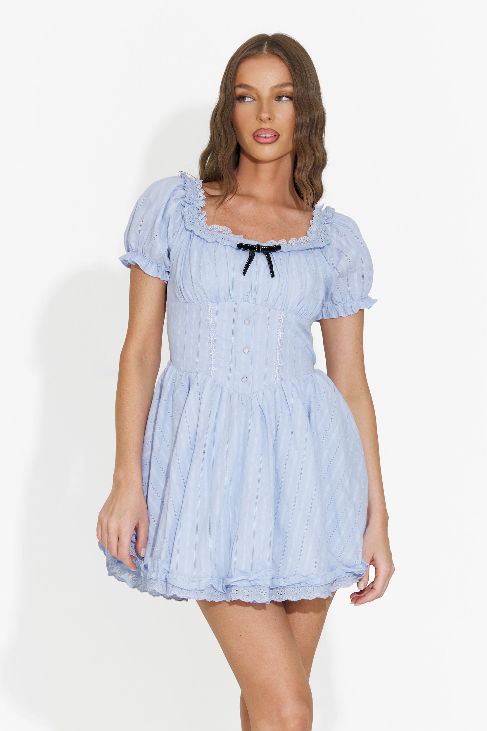 Rochie dama scurta bleu Viviene Bogas