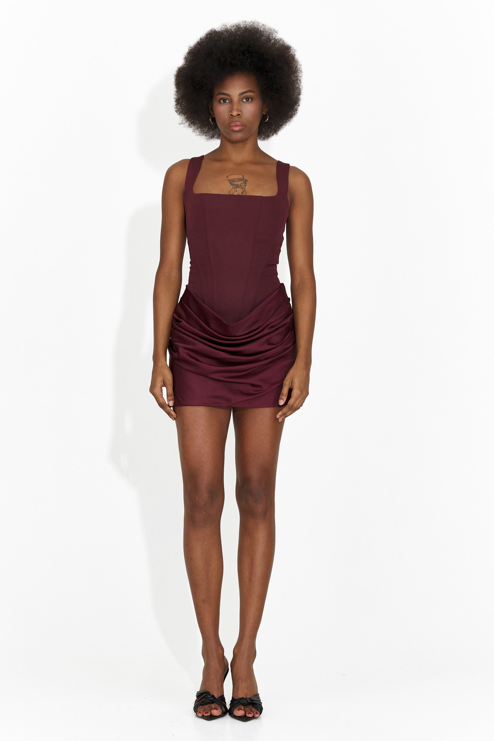 Rochie dama scurta burgundy Gimona Bogas