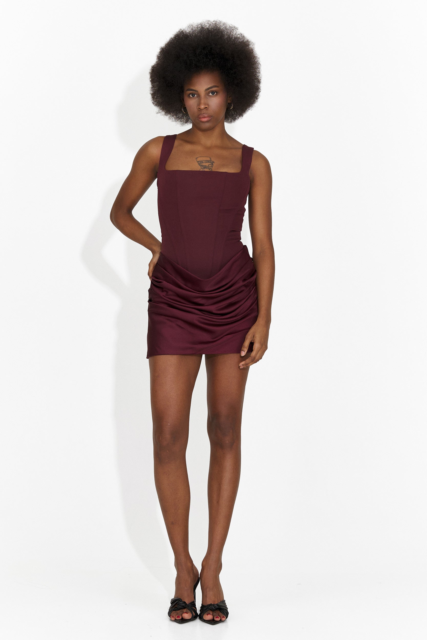 Rochie dama scurta burgundy Gimona Bogas
