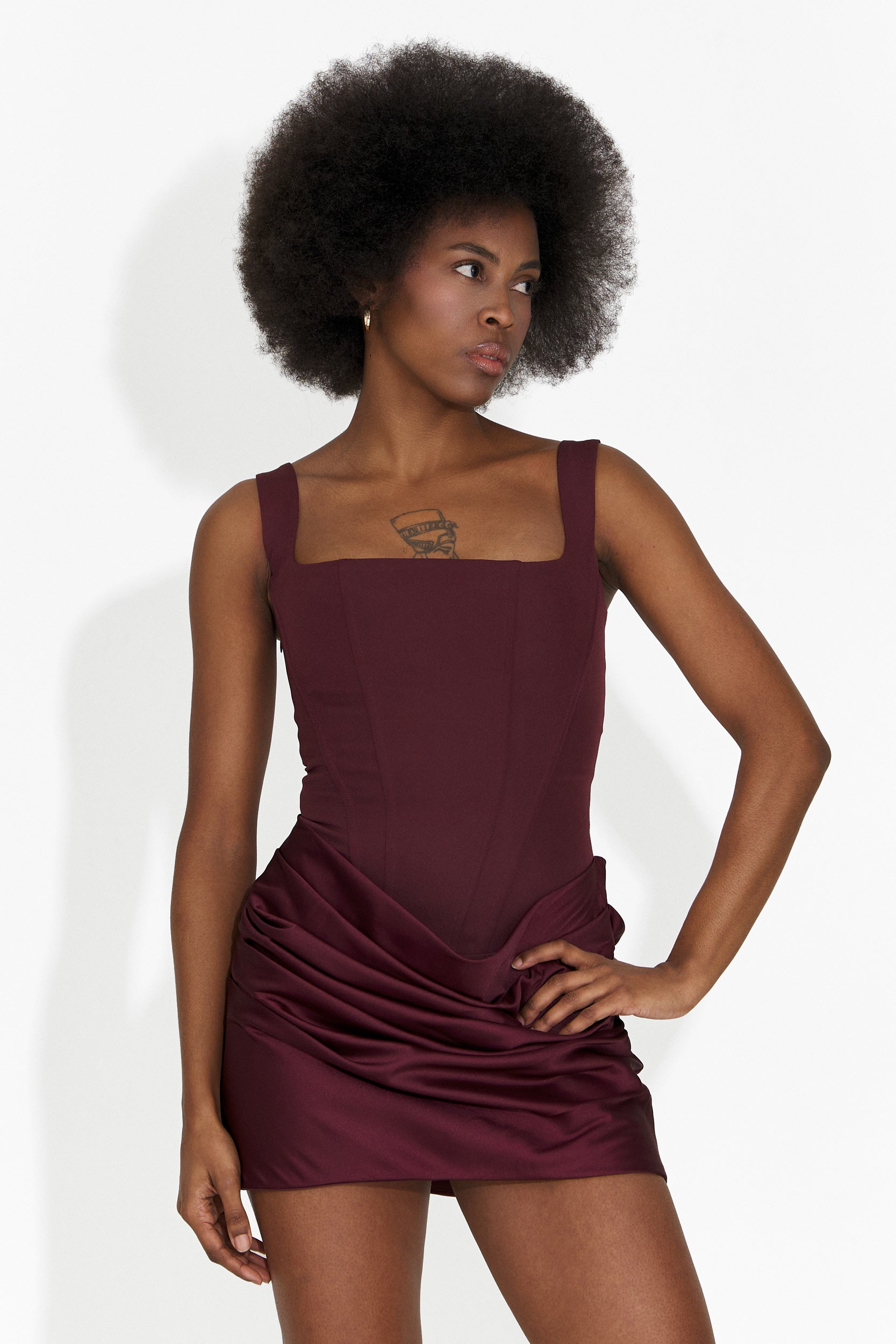 Rochie dama scurta burgundy Gimona Bogas