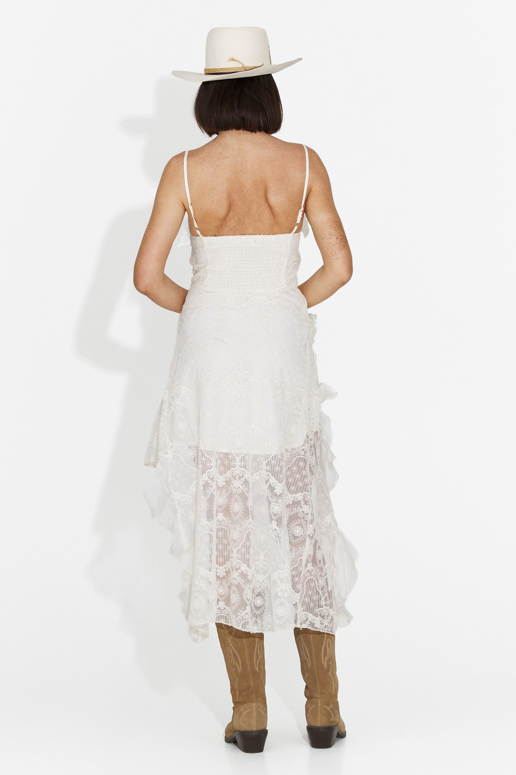 Rochie dama scurta crem Tuberose Bogas