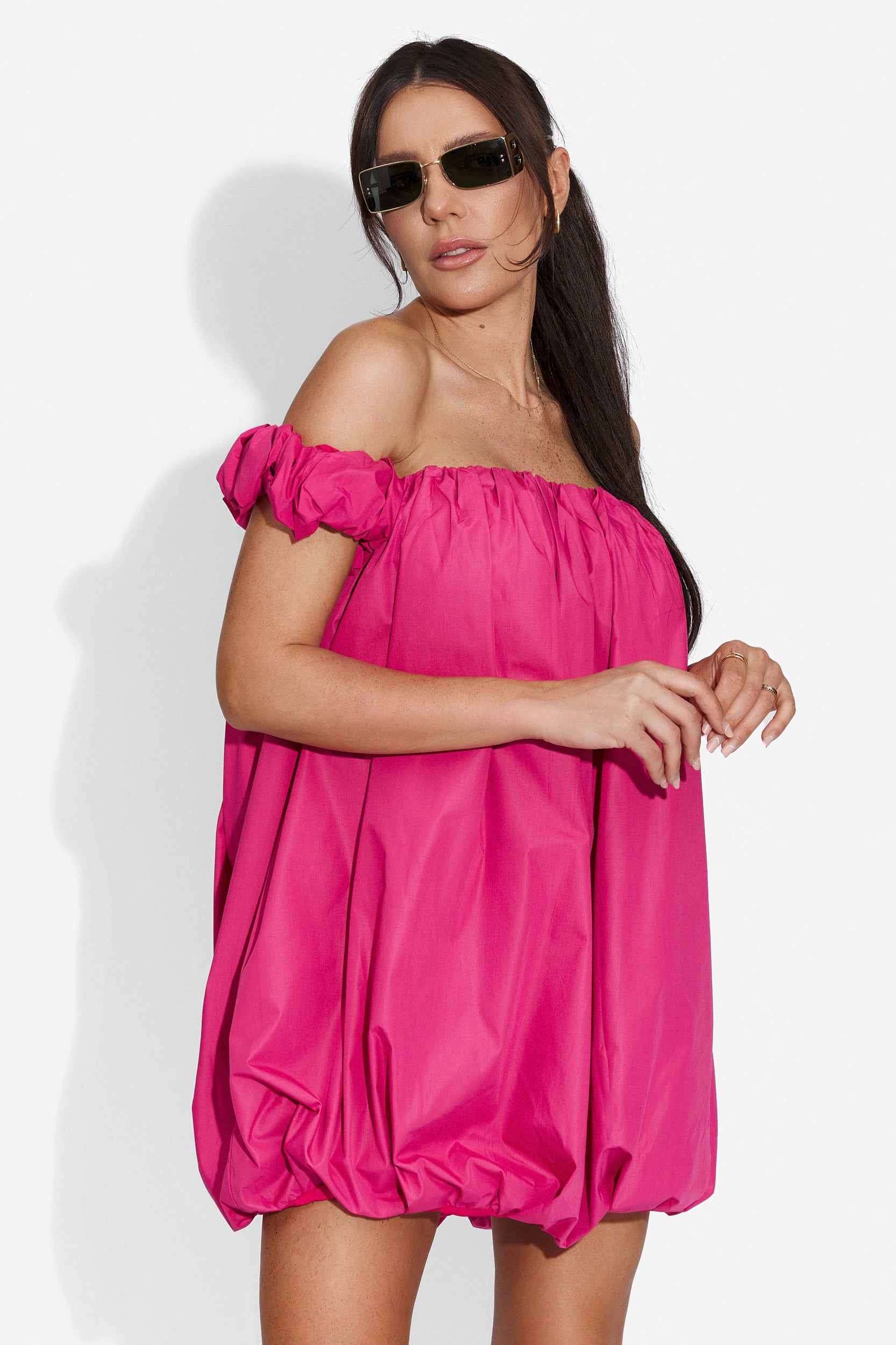 Searcy Bogas fuchsia short dress for women
