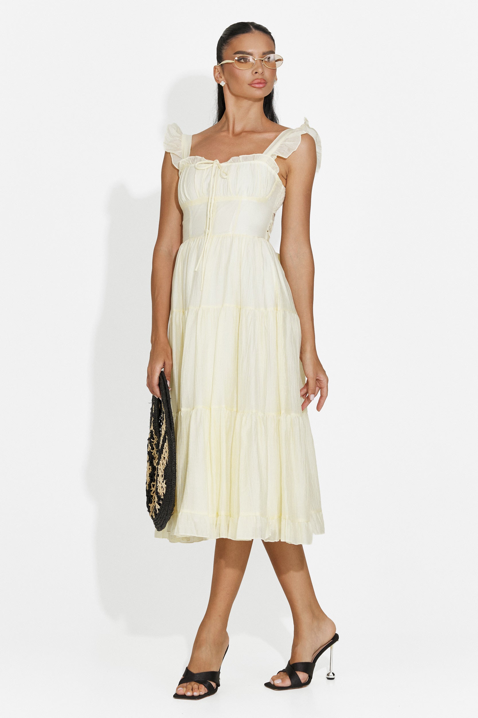 Rochie dama scurta galbena Camenia Bogas