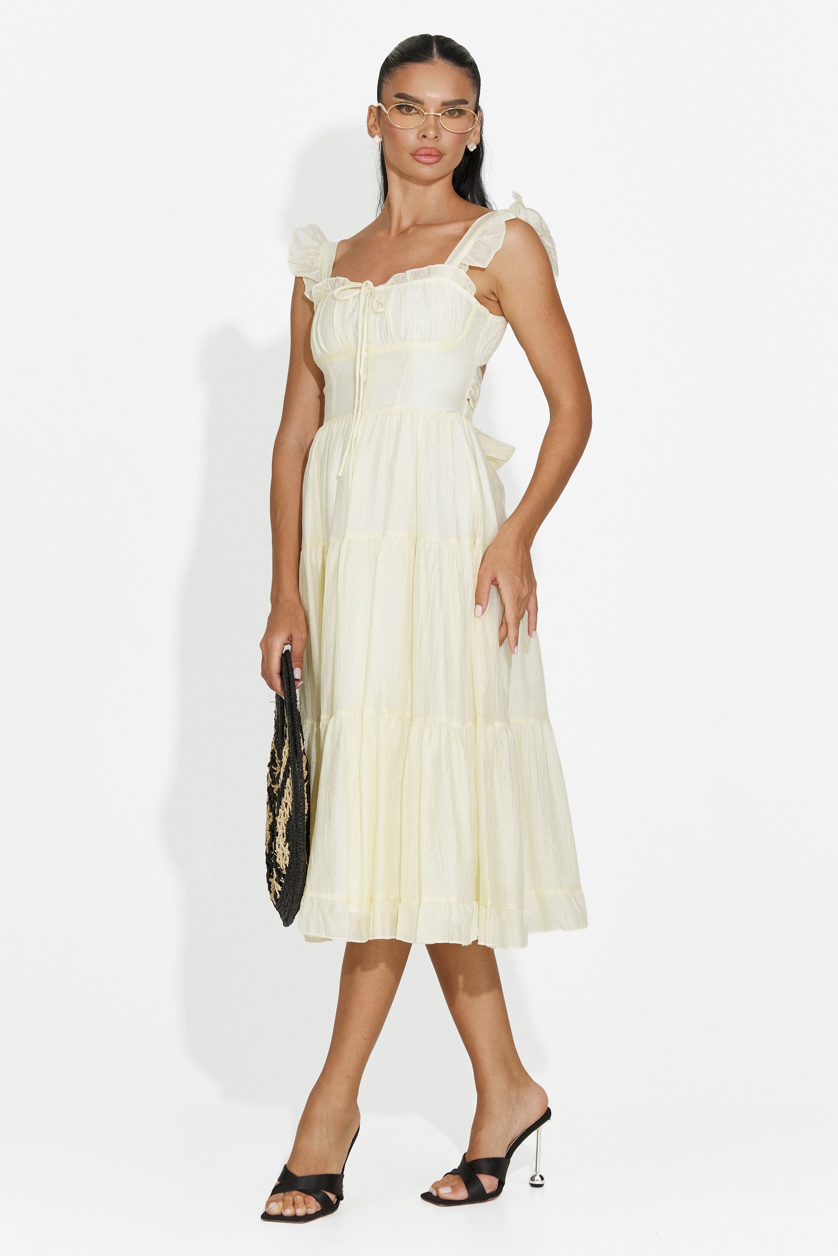 Rochie dama scurta galbena Camenia Bogas