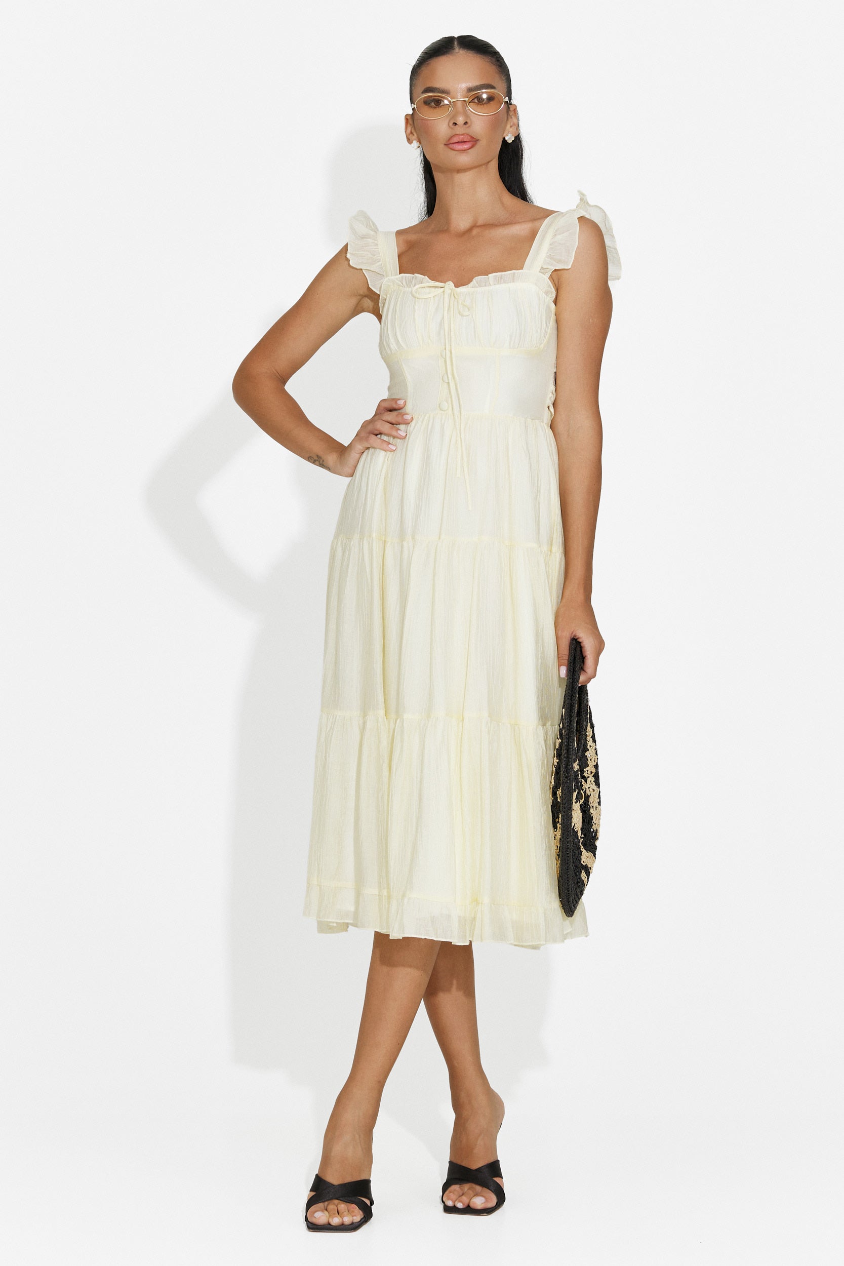 Rochie dama scurta galbena Camenia Bogas