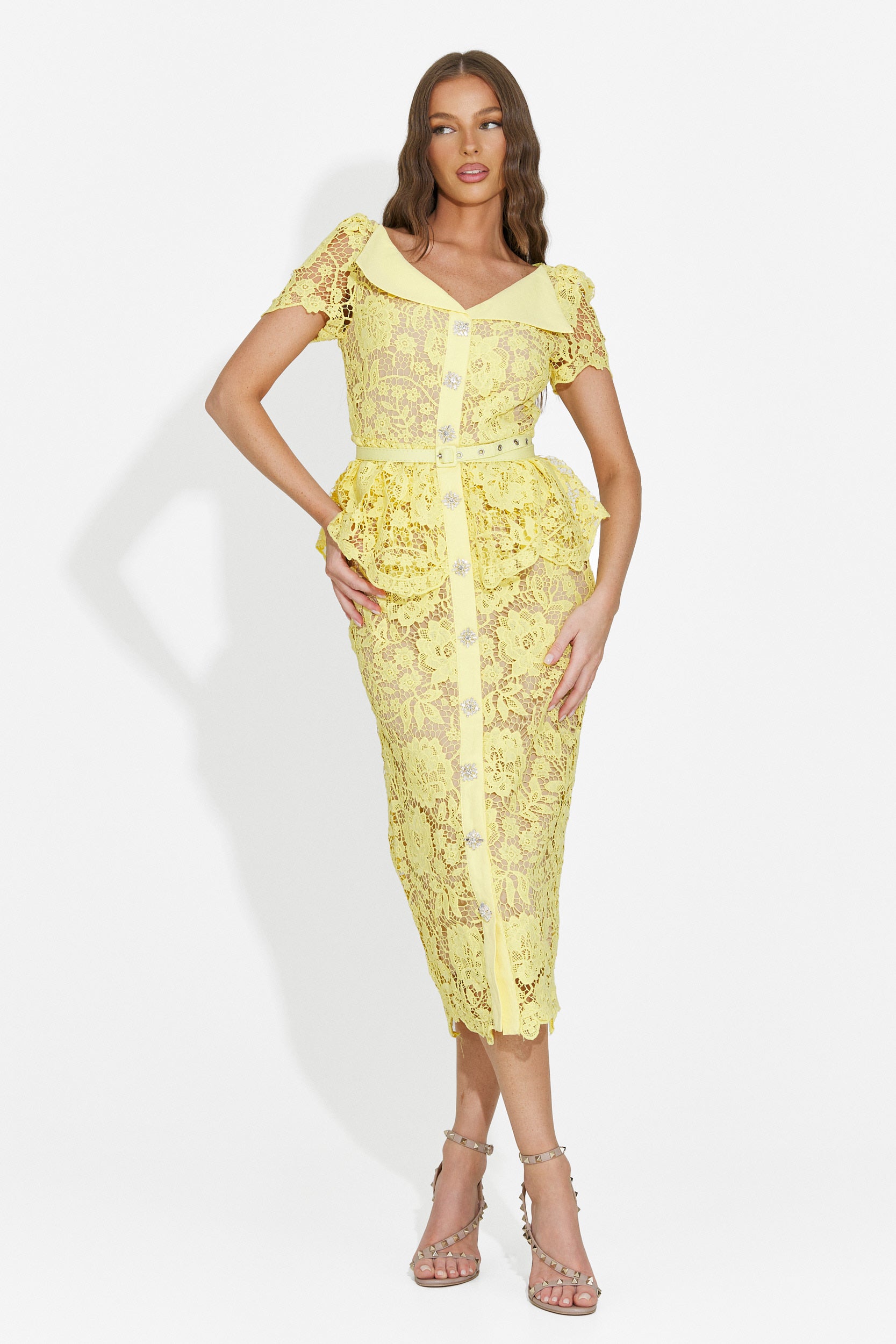 Rochie dama scurta galbena Akaria Bogas