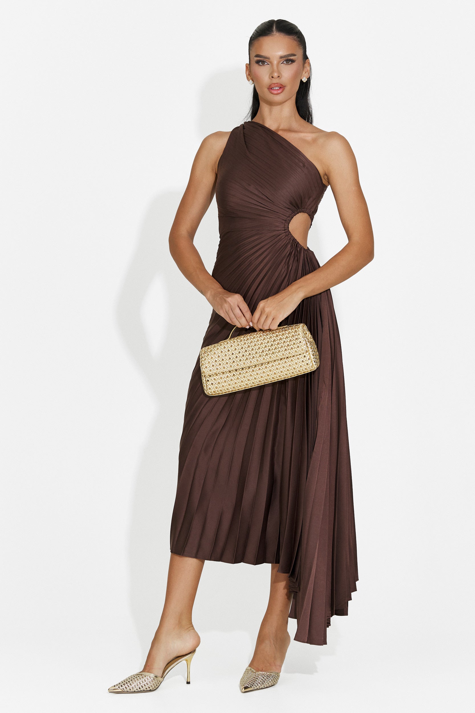 Rochie dama scurta maro Delimia Bogas