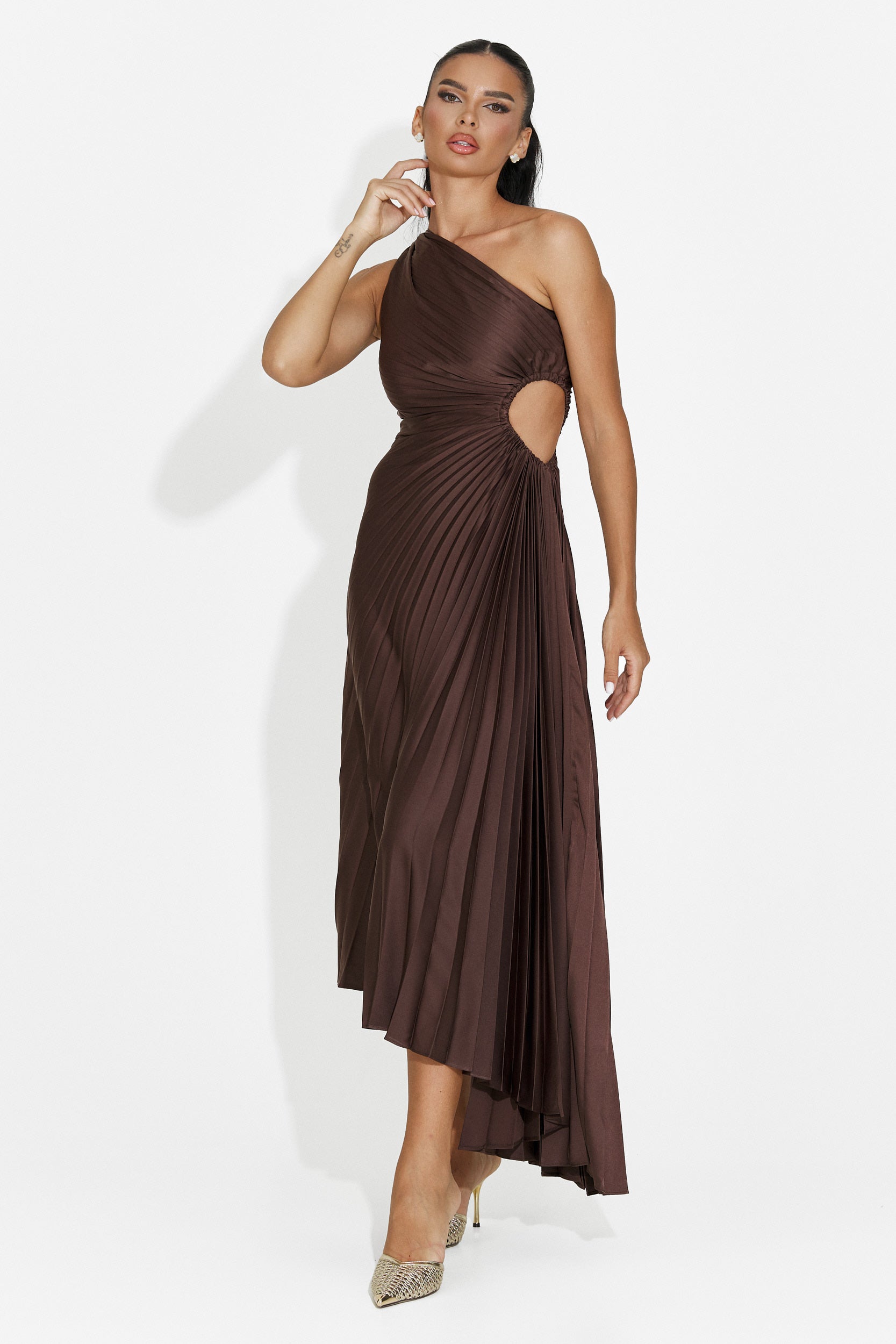 Rochie dama scurta maro Delimia Bogas