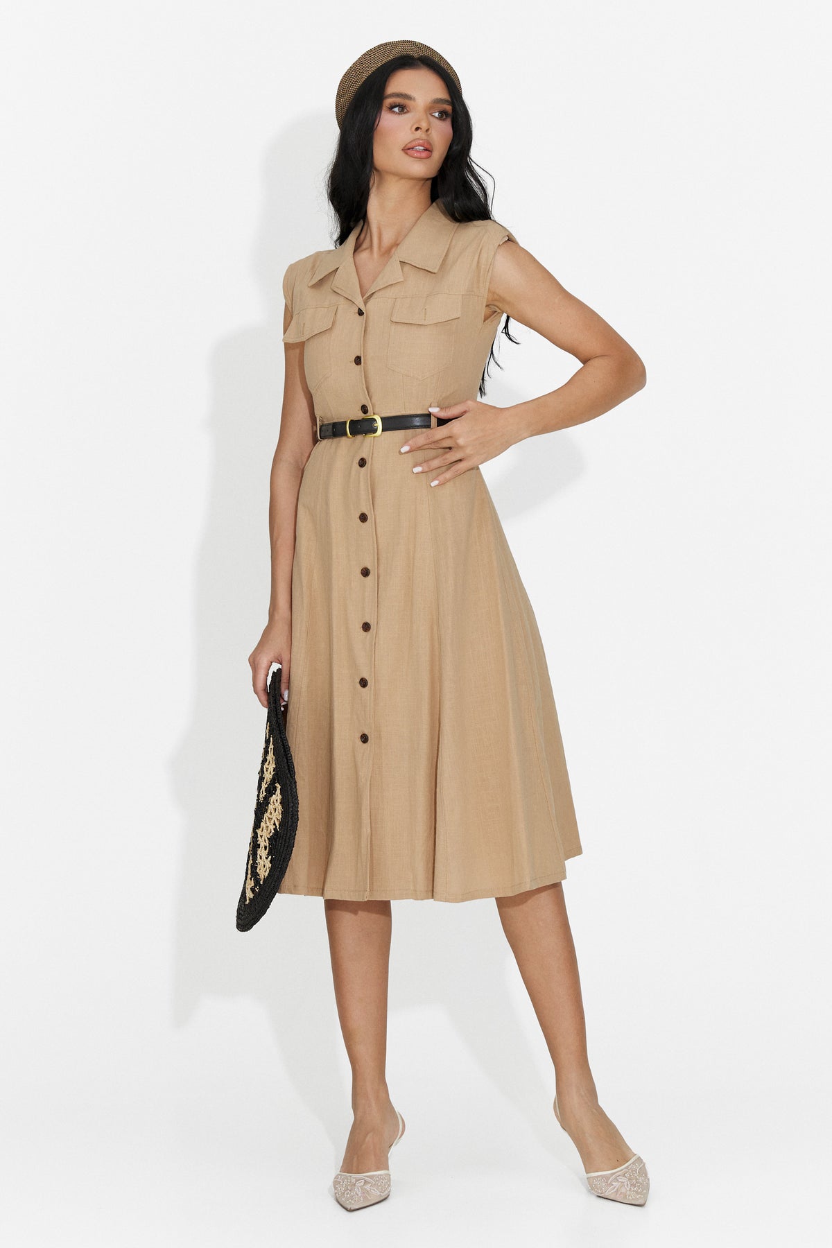 Rochie dama scurta maro Jasmina Bogas, imaginea 4 din 7