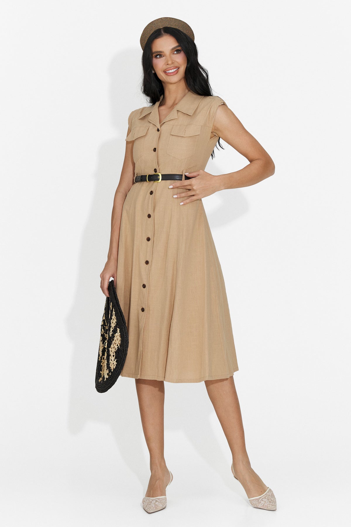 Rochie dama scurta maro Jasmina Bogas, imaginea 1 din 7