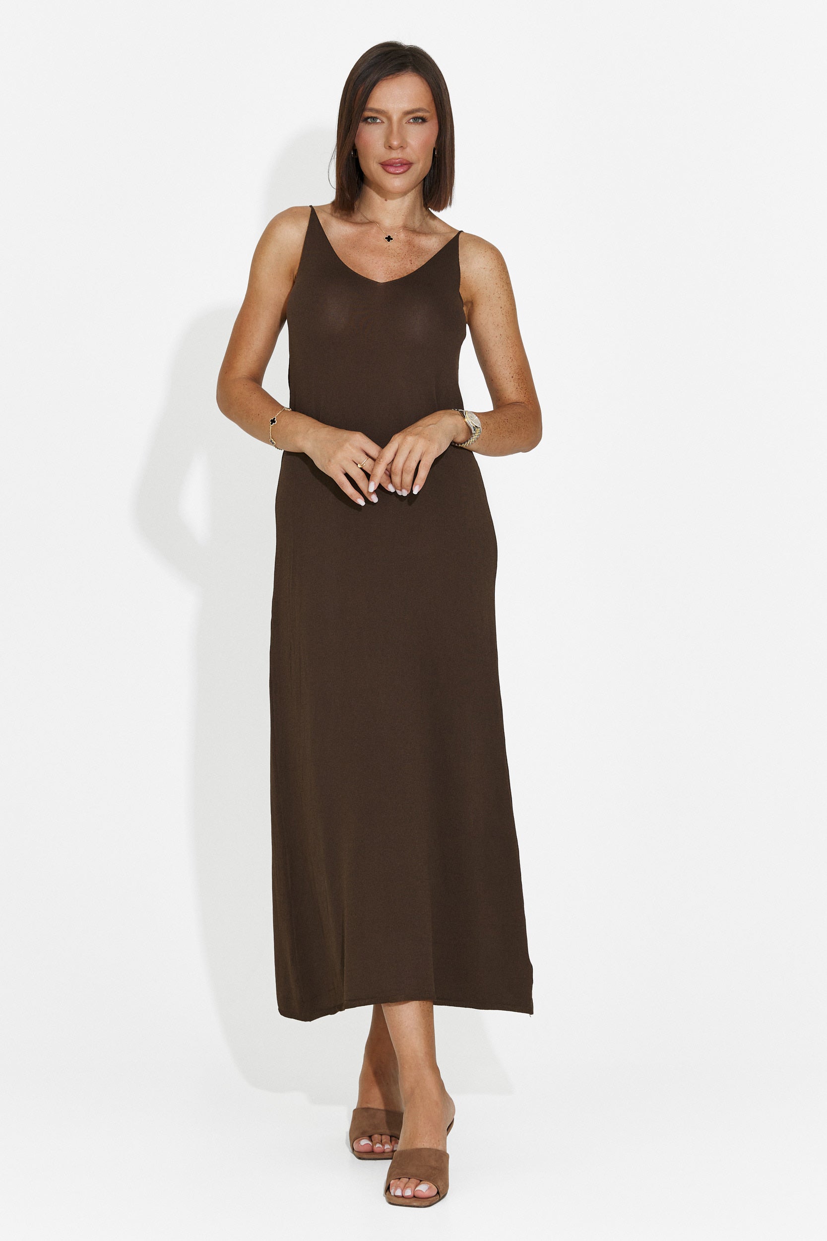Rochie dama scurta maro Liorna Bogas