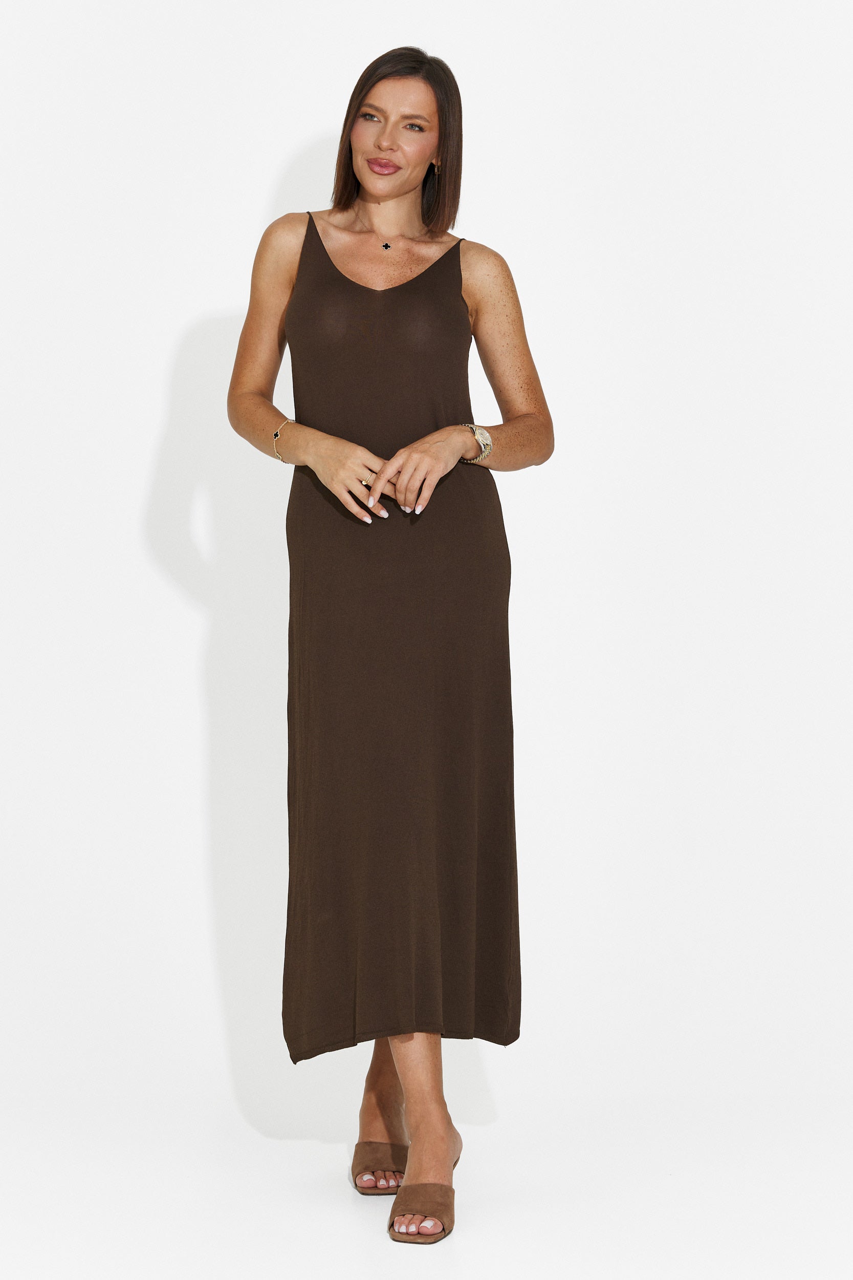 Rochie dama scurta maro Liorna Bogas