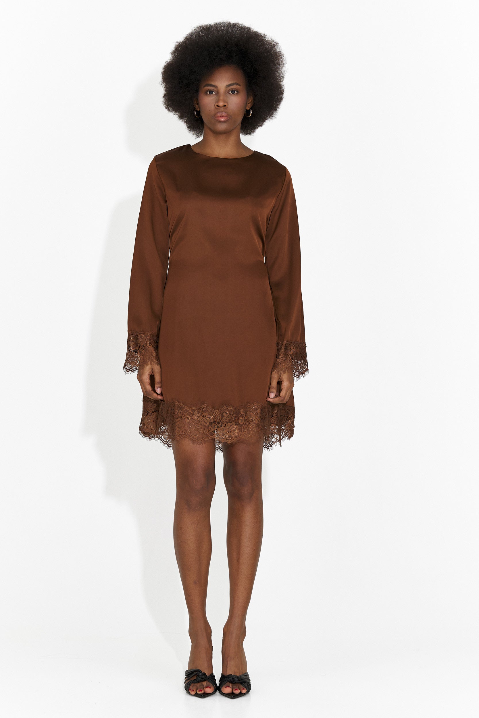 Rochie dama scurta maro Olmaria Bogas