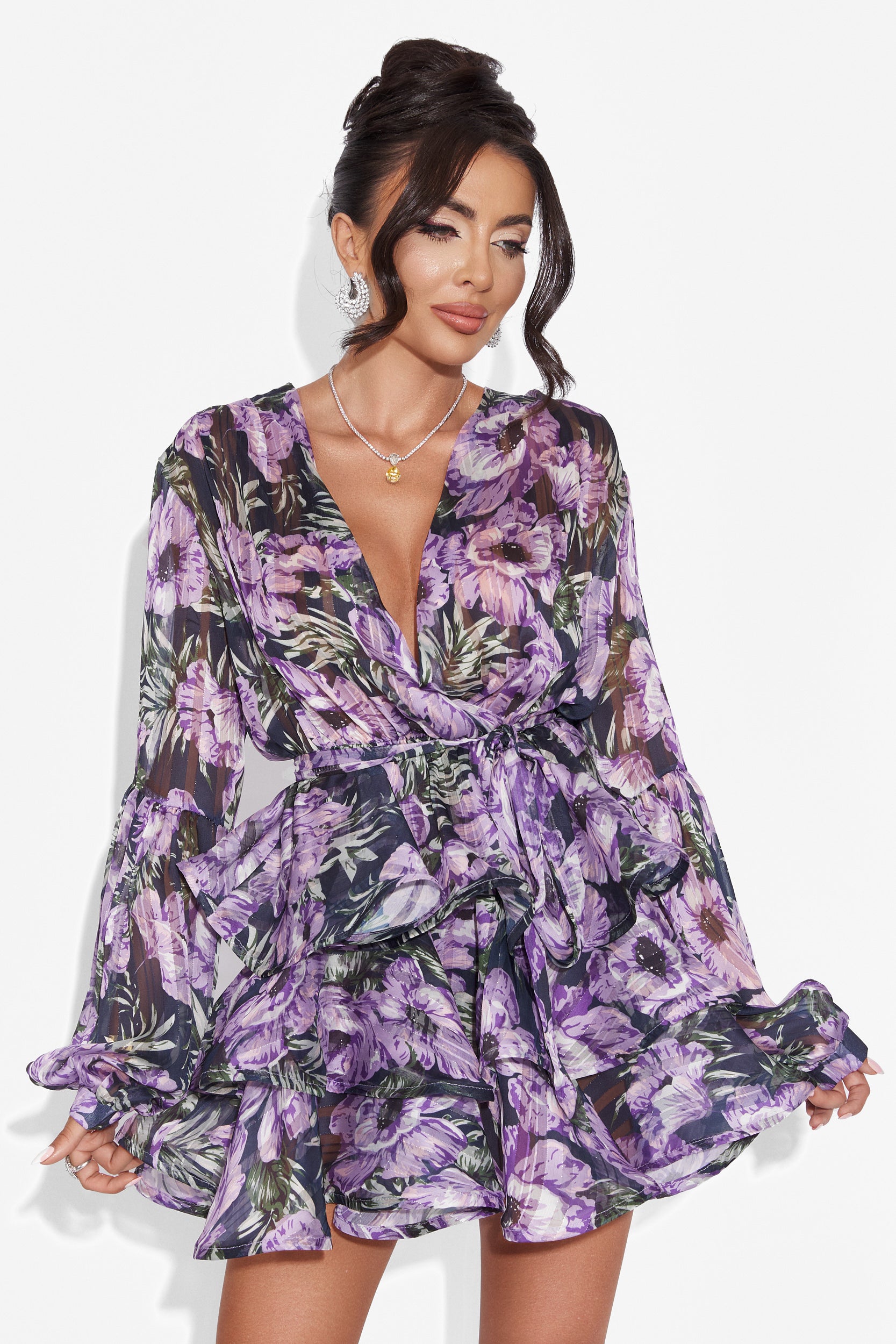 Rochie dama scurta mov Belamy Bogas