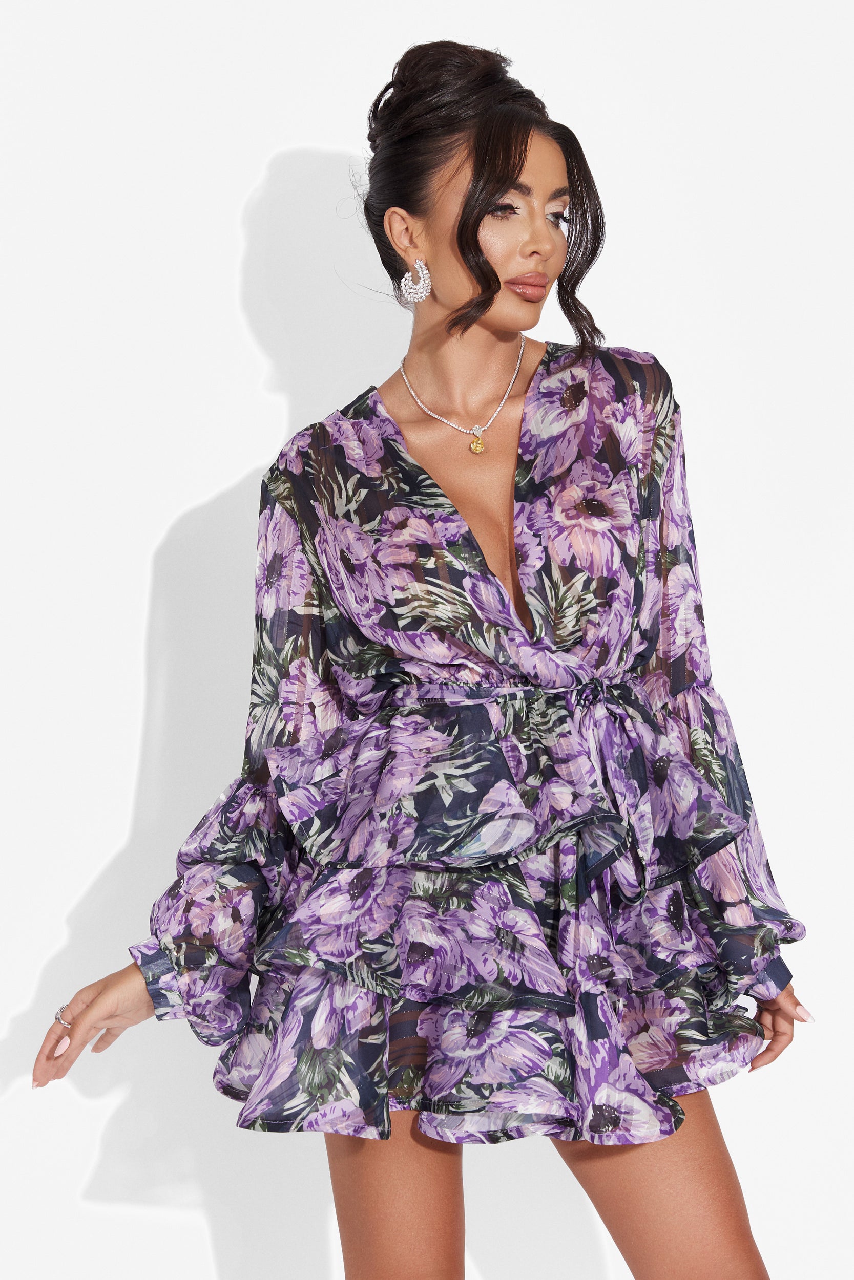 Rochie dama scurta mov Belamy Bogas