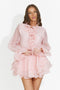 Rochie dama scurta piersica Fineta Bogas