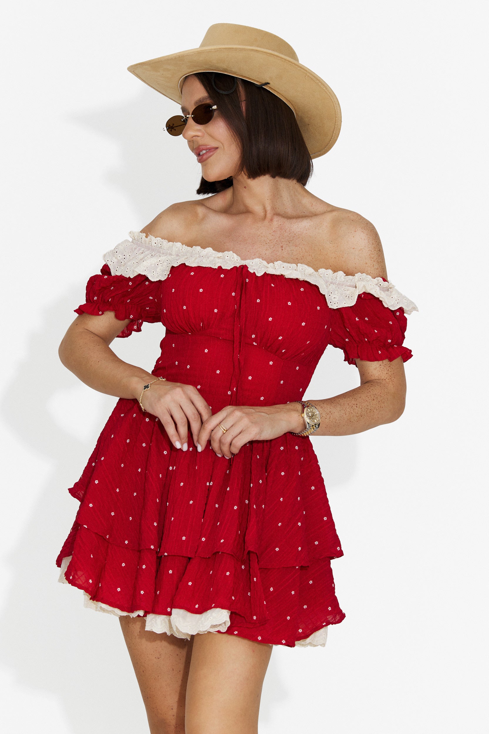 Rochie dama scurta rosie Senia Bogas