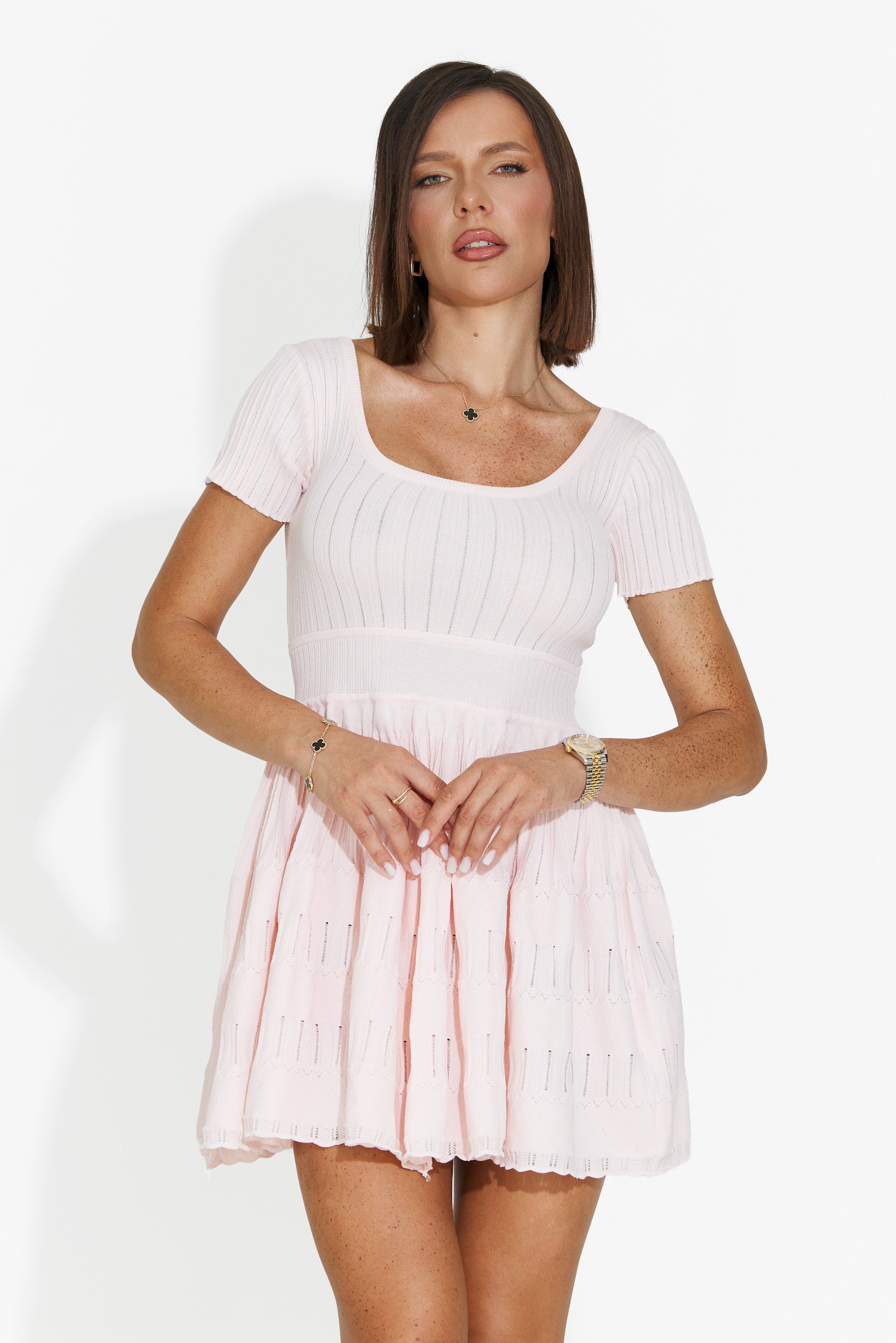 Rochie dama scurta roz Althea Bogas