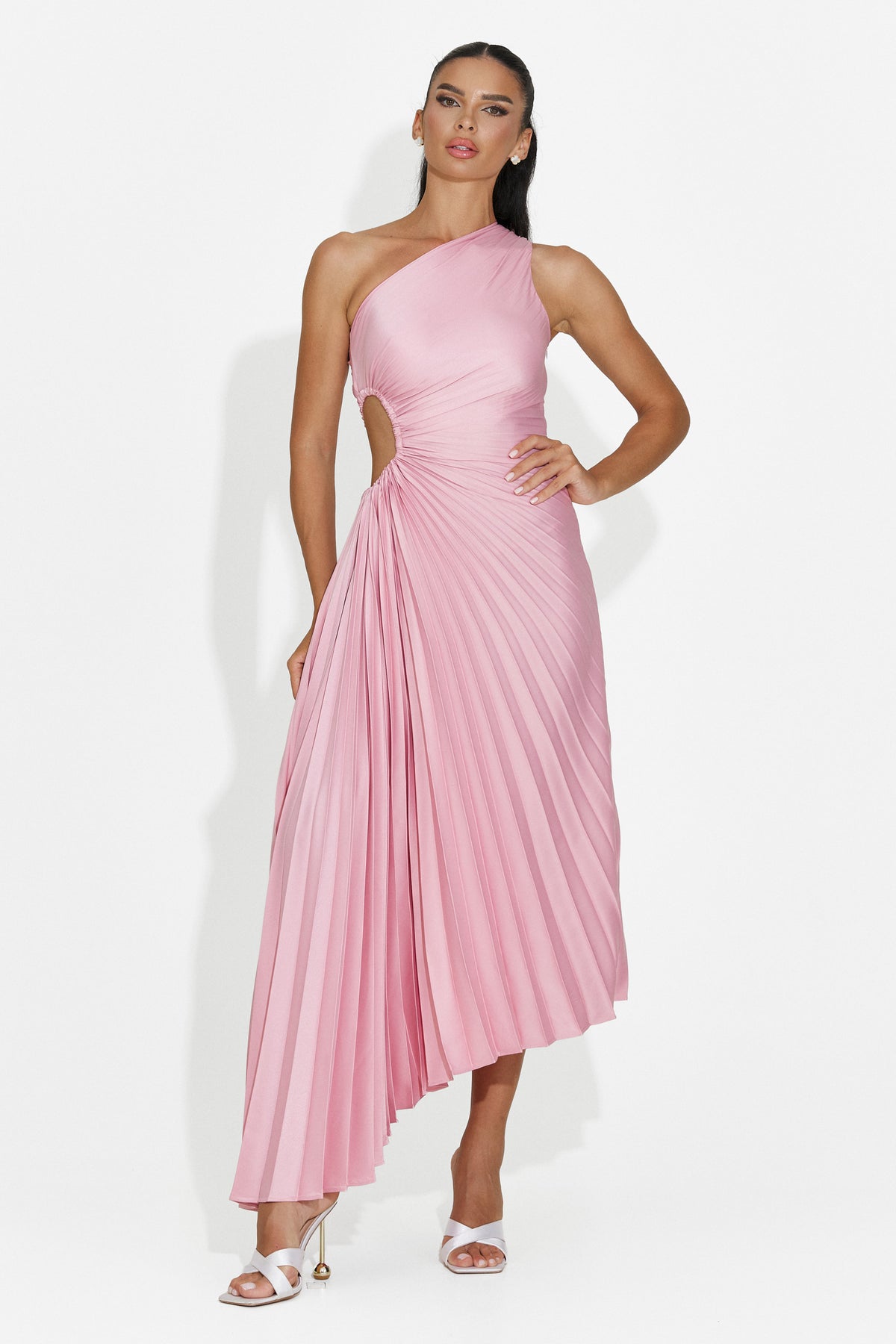 Rochie dama scurta roz Delimia Bogas, imaginea 4 din 10