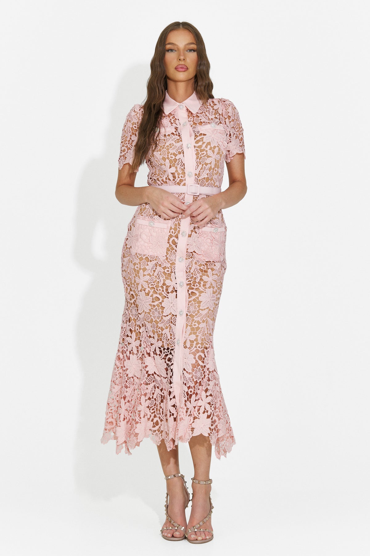 Rochie dama scurta roz Evadora Bogas, imaginea 5 din 7