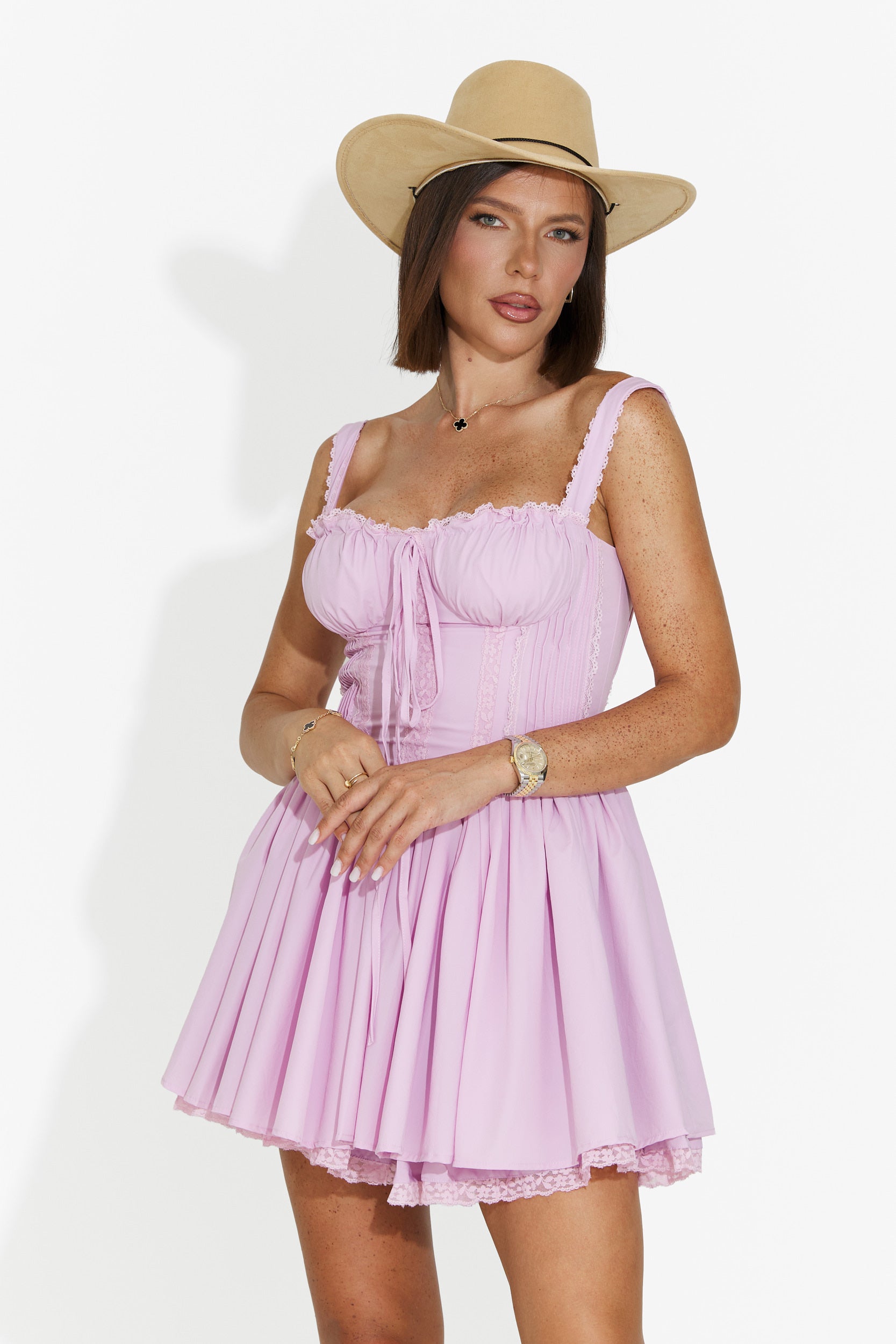 Rochie dama scurta roz Krisola Bogas
