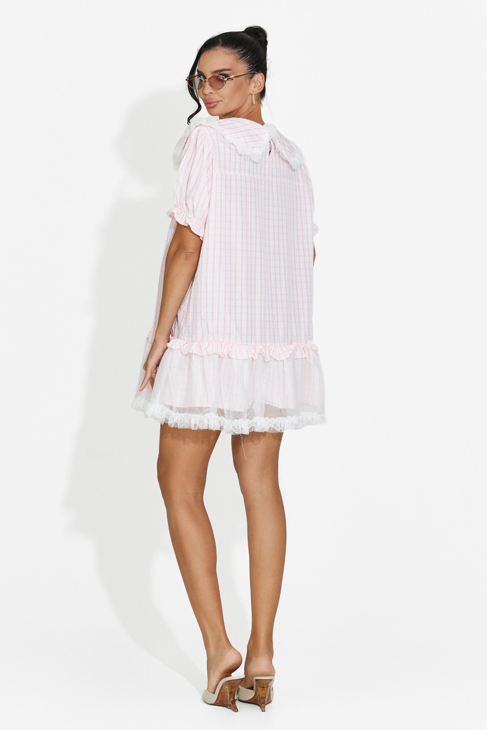 Rochie dama scurta roz Liliama Bogas