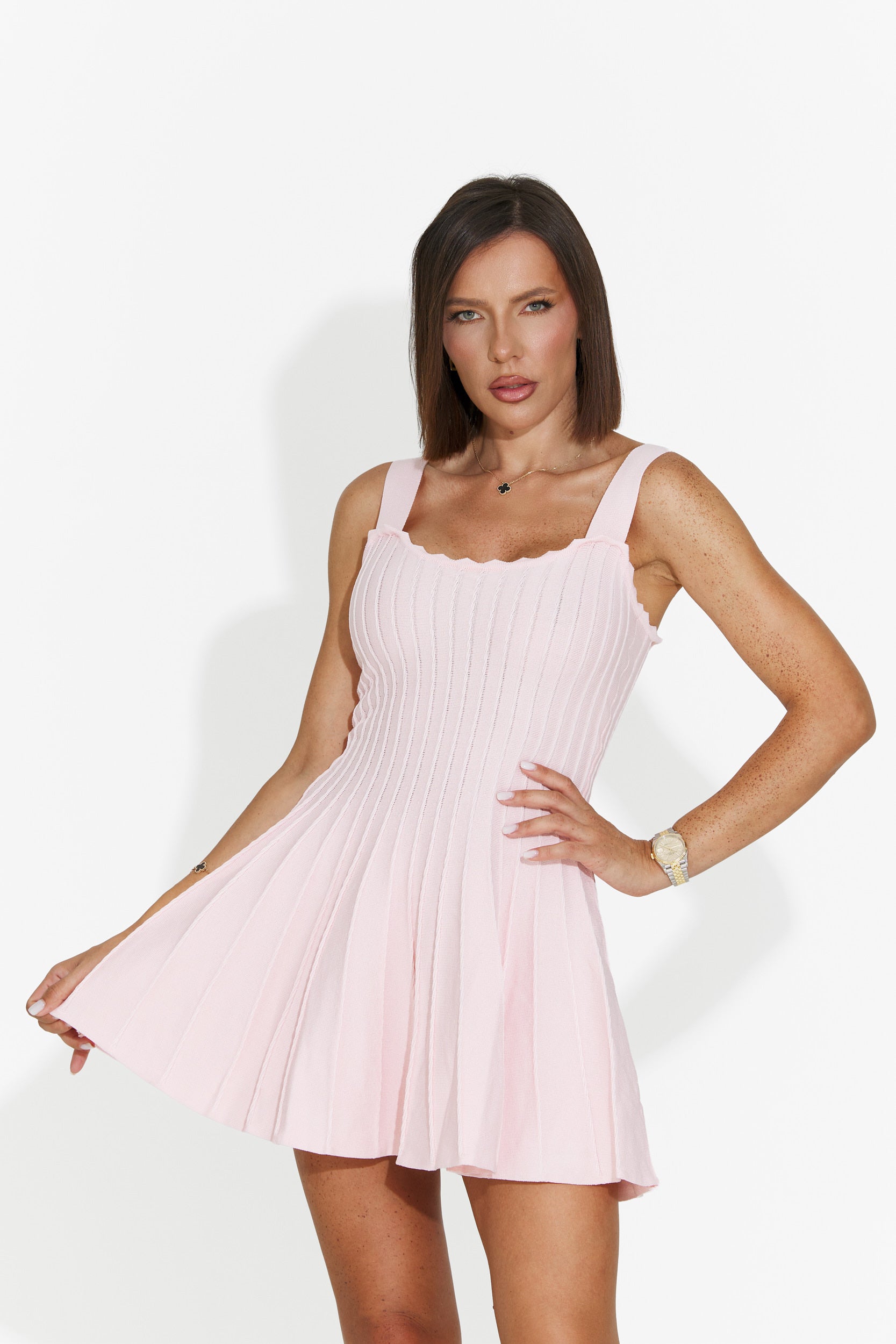Rochie dama scurta roz Sirinia Bogas