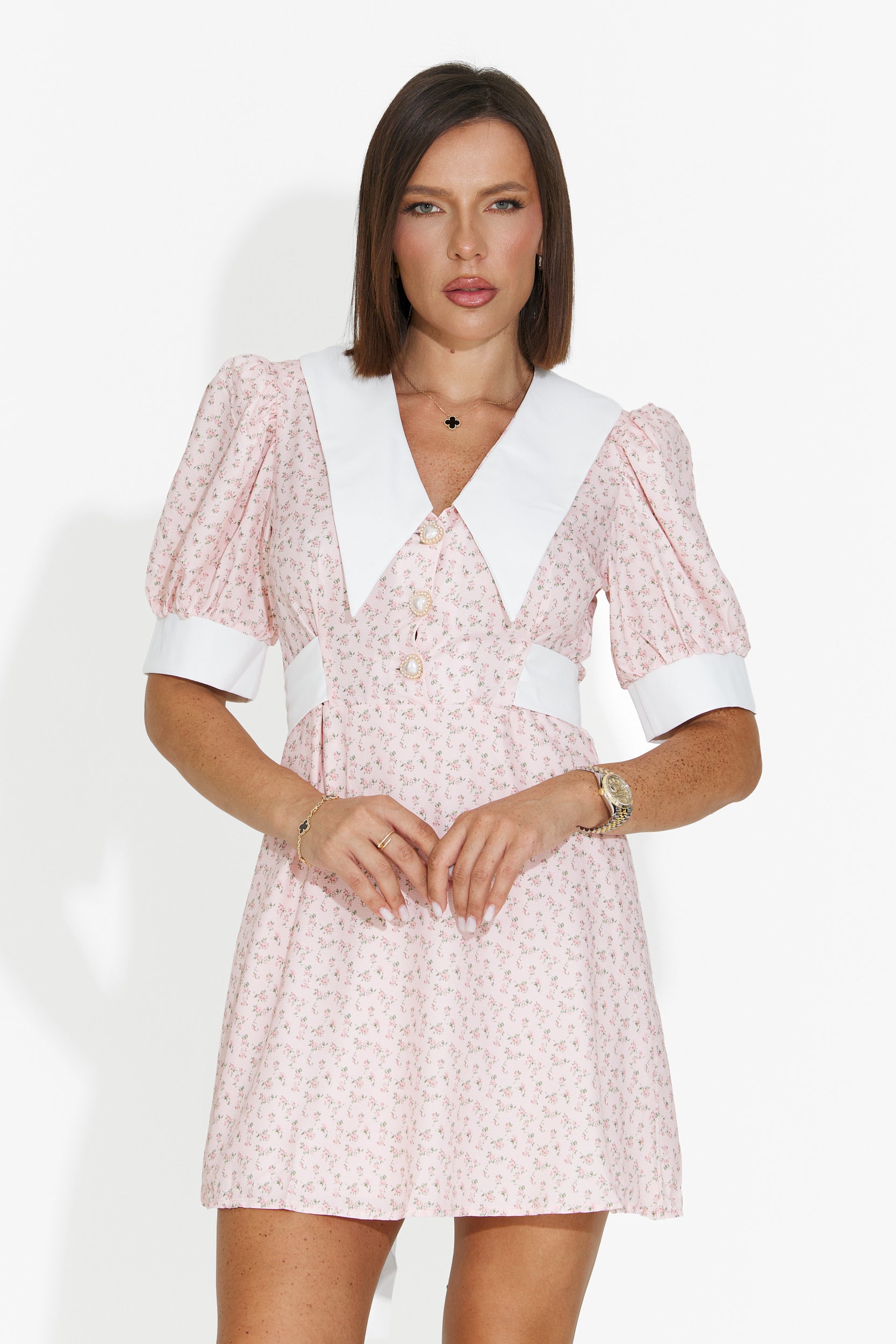 Rochie dama scurta roz Zurlia Bogas
