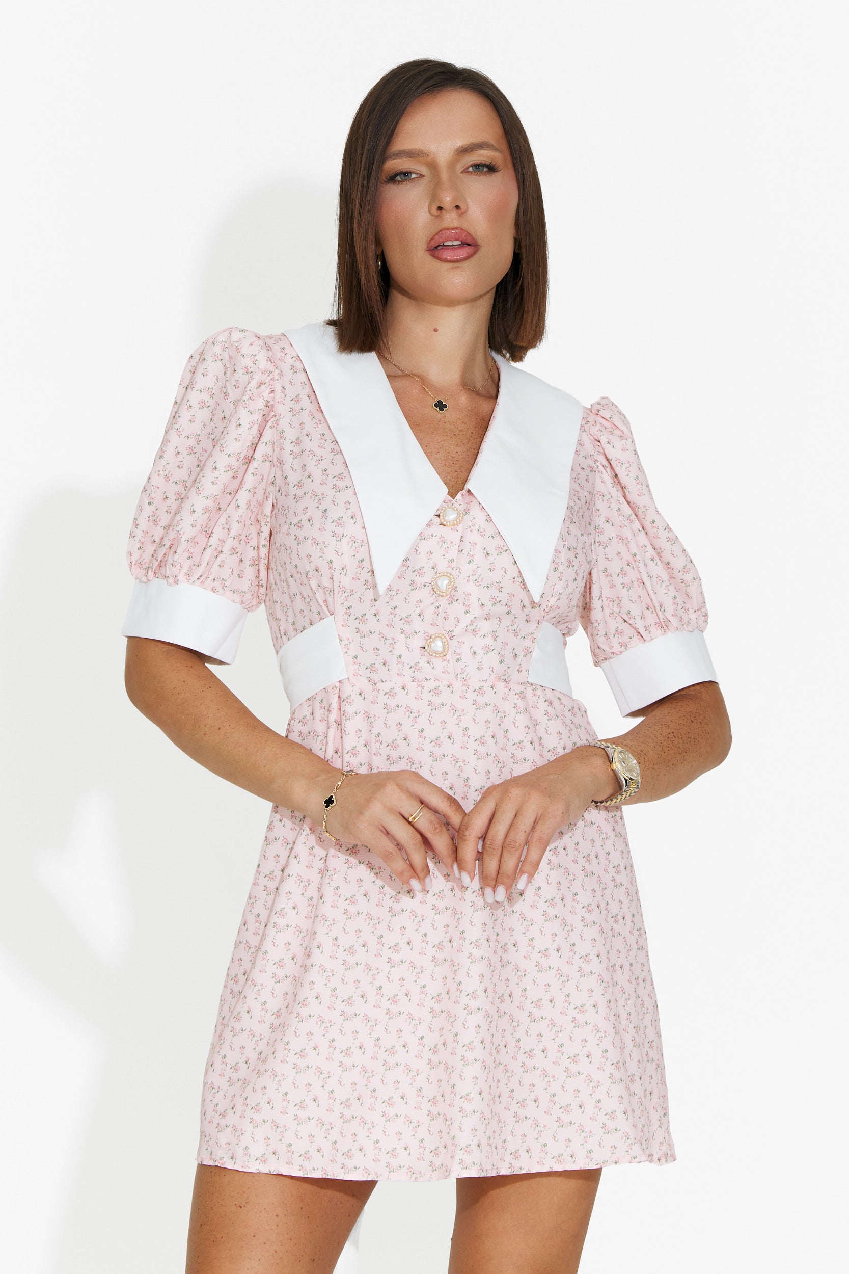 Rochie dama scurta roz Zurlia Bogas
