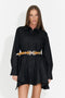 Rochie dama scurta tip camasa neagra Trenieiza Bogas