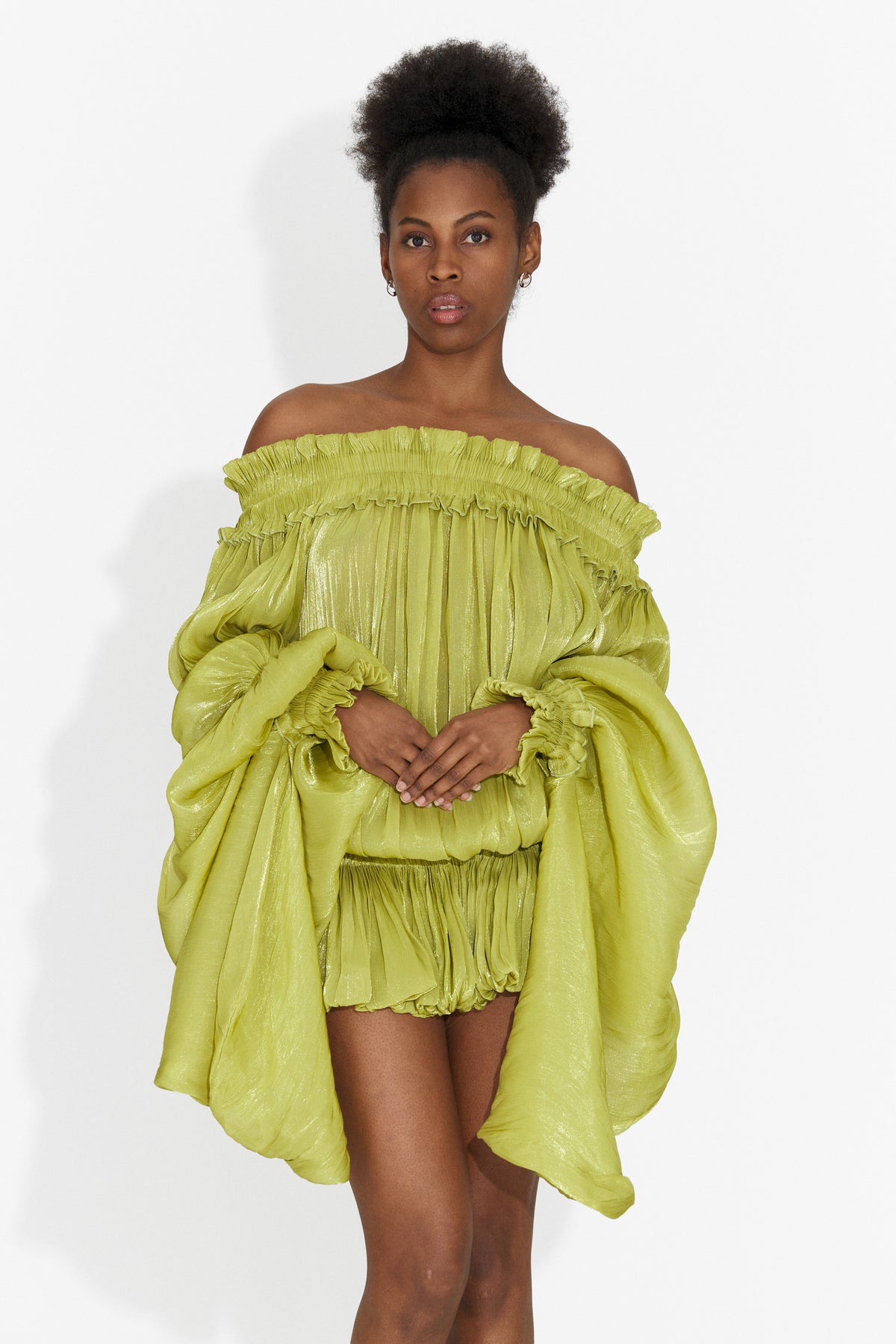 Rochie dama scurta verde Myara Bogas, imaginea 1 din 6