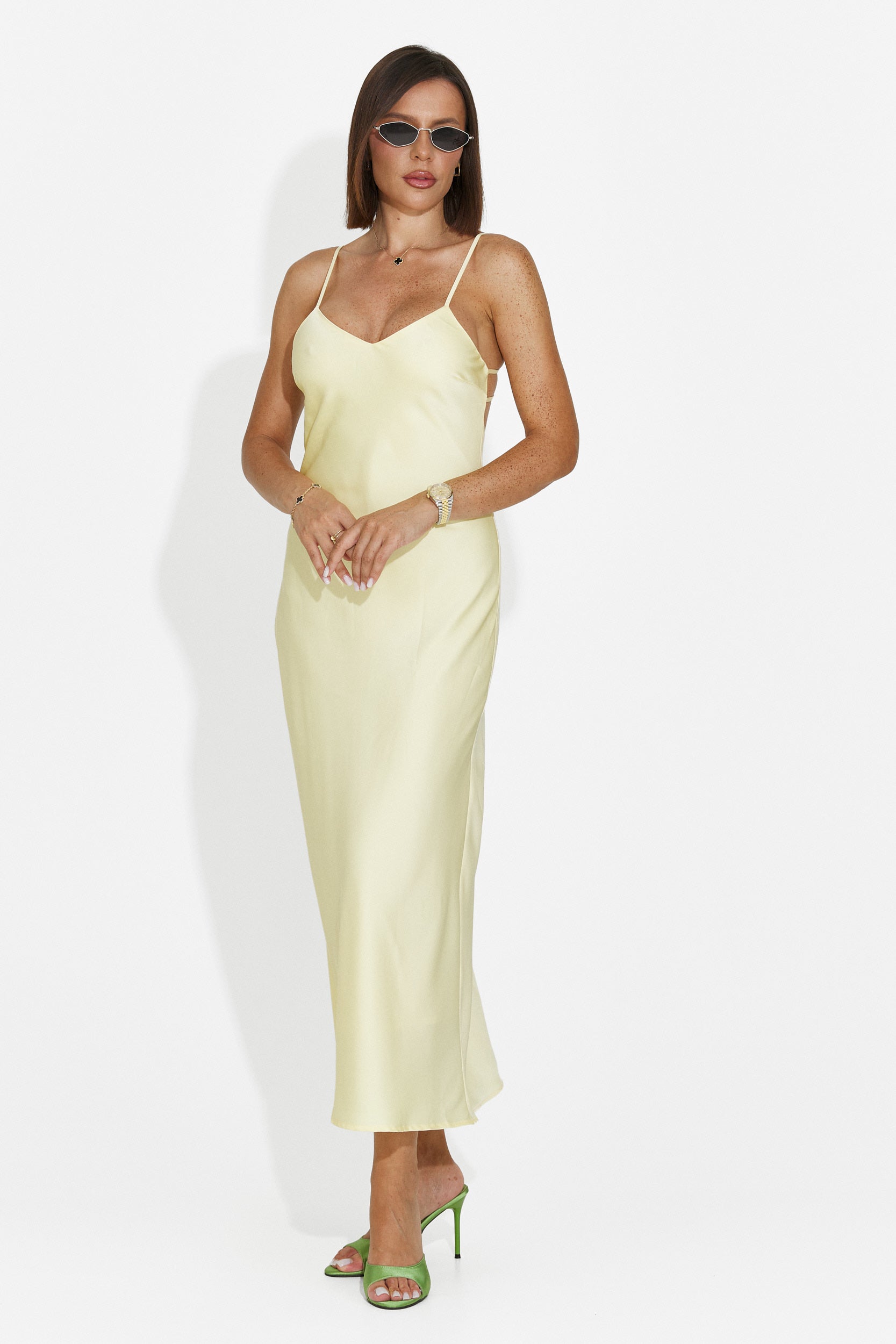 Rochie furou scurta galbena Ivorya Bogas