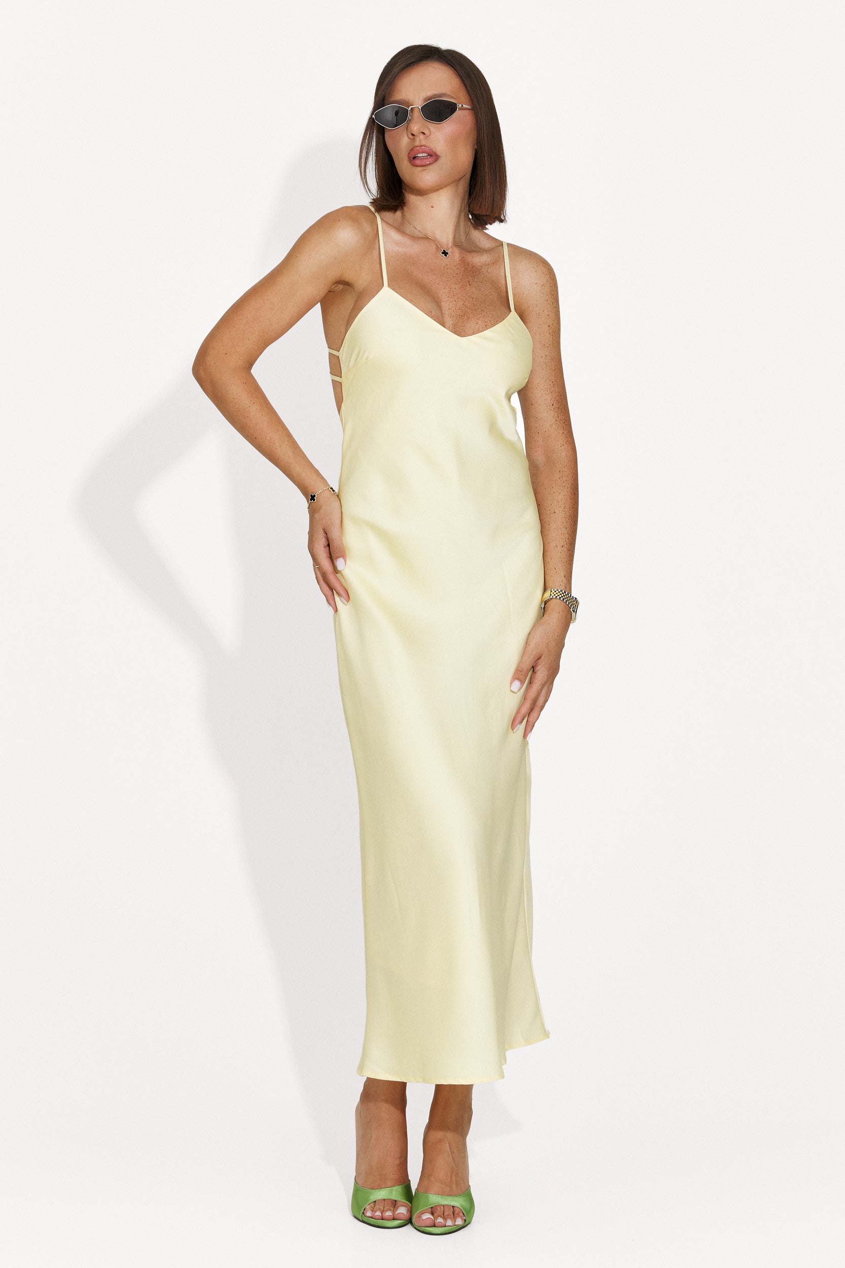 Rochie furou scurta galbena Ivorya Bogas