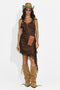 Rochie furou scurta maro Alezia Bogas