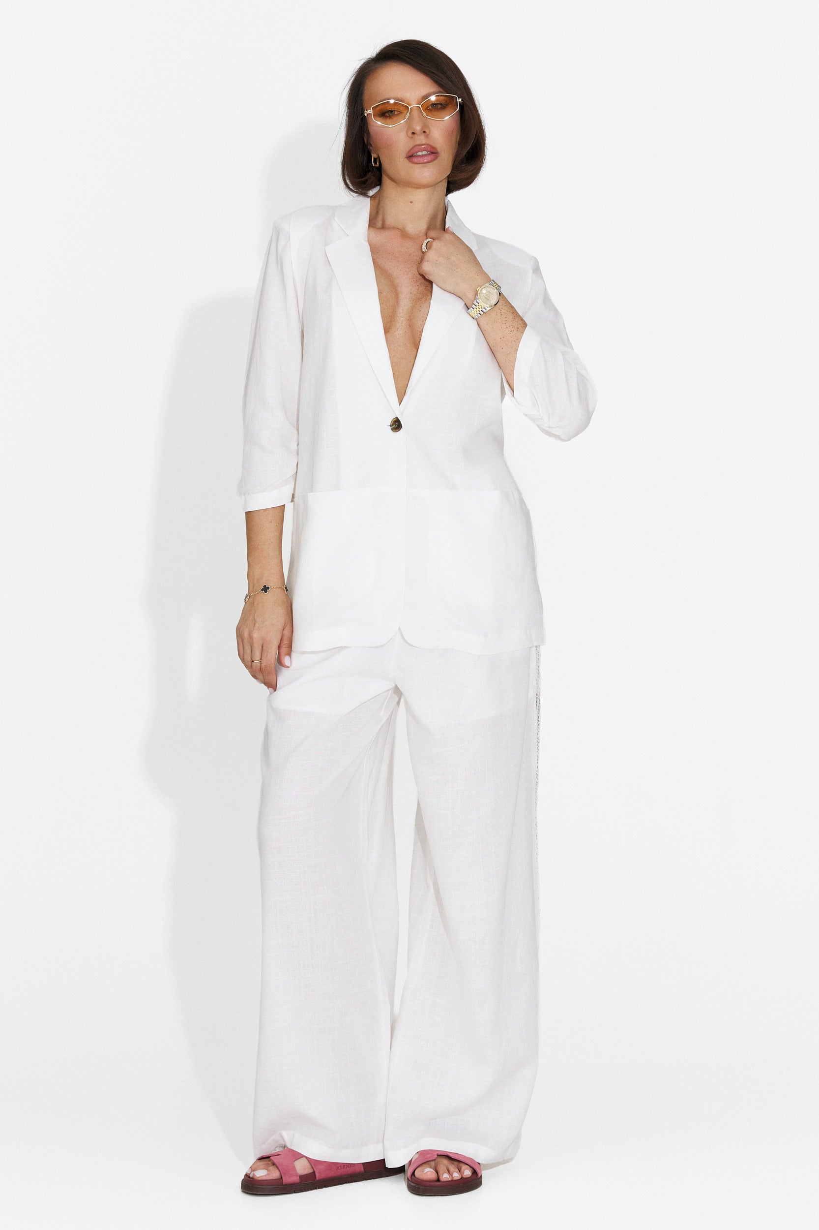 Sacou dama elegant alb Helebore Bogas
