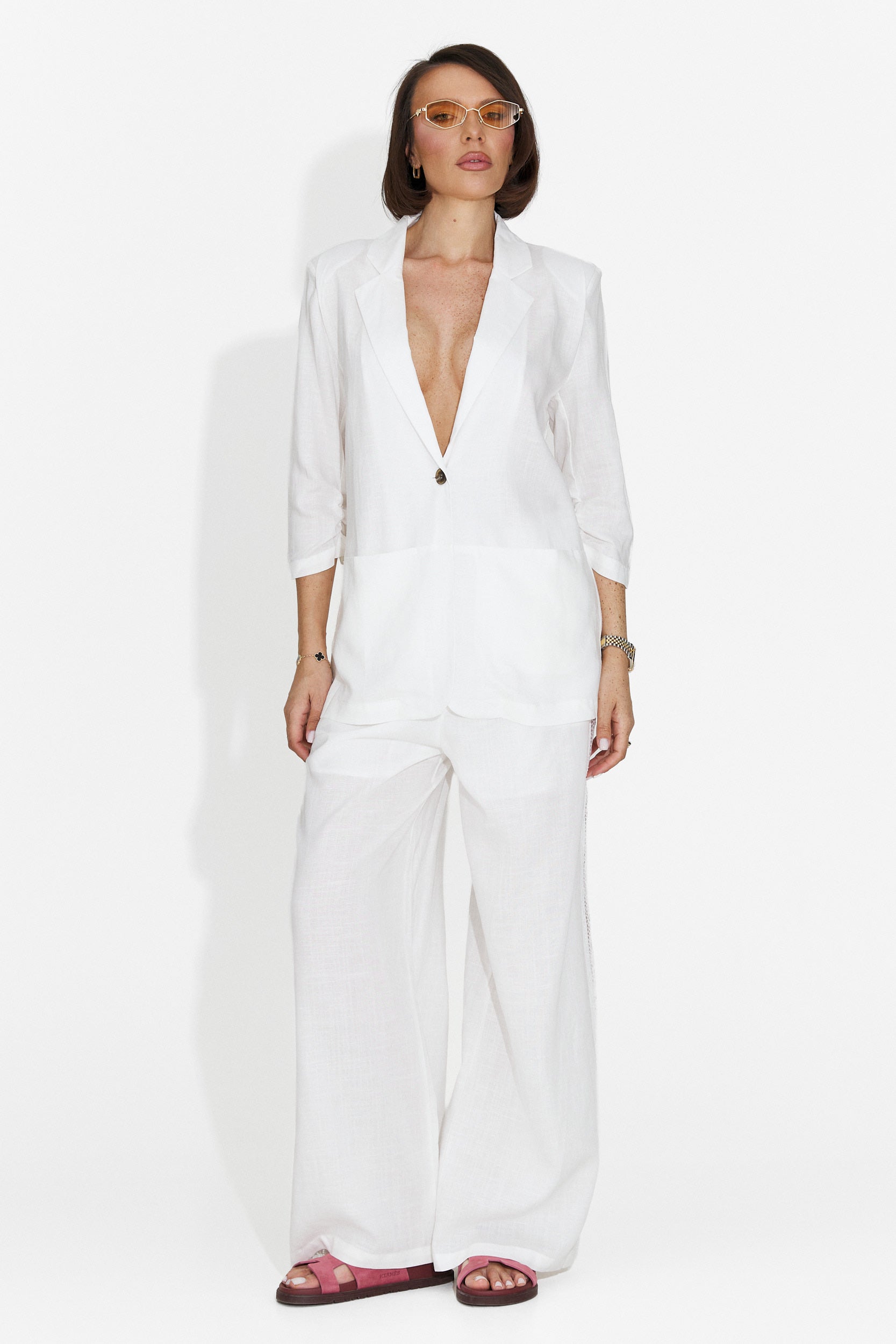 Sacou dama elegant alb Helebore Bogas