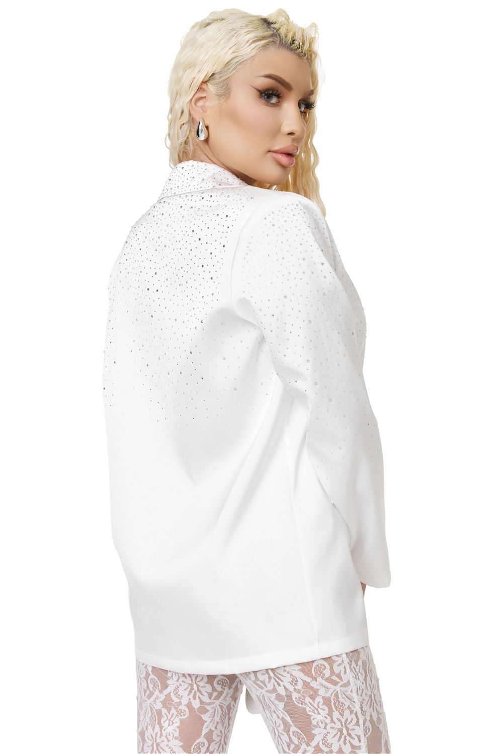 Sacou dama elegant alb Reyas Bogas