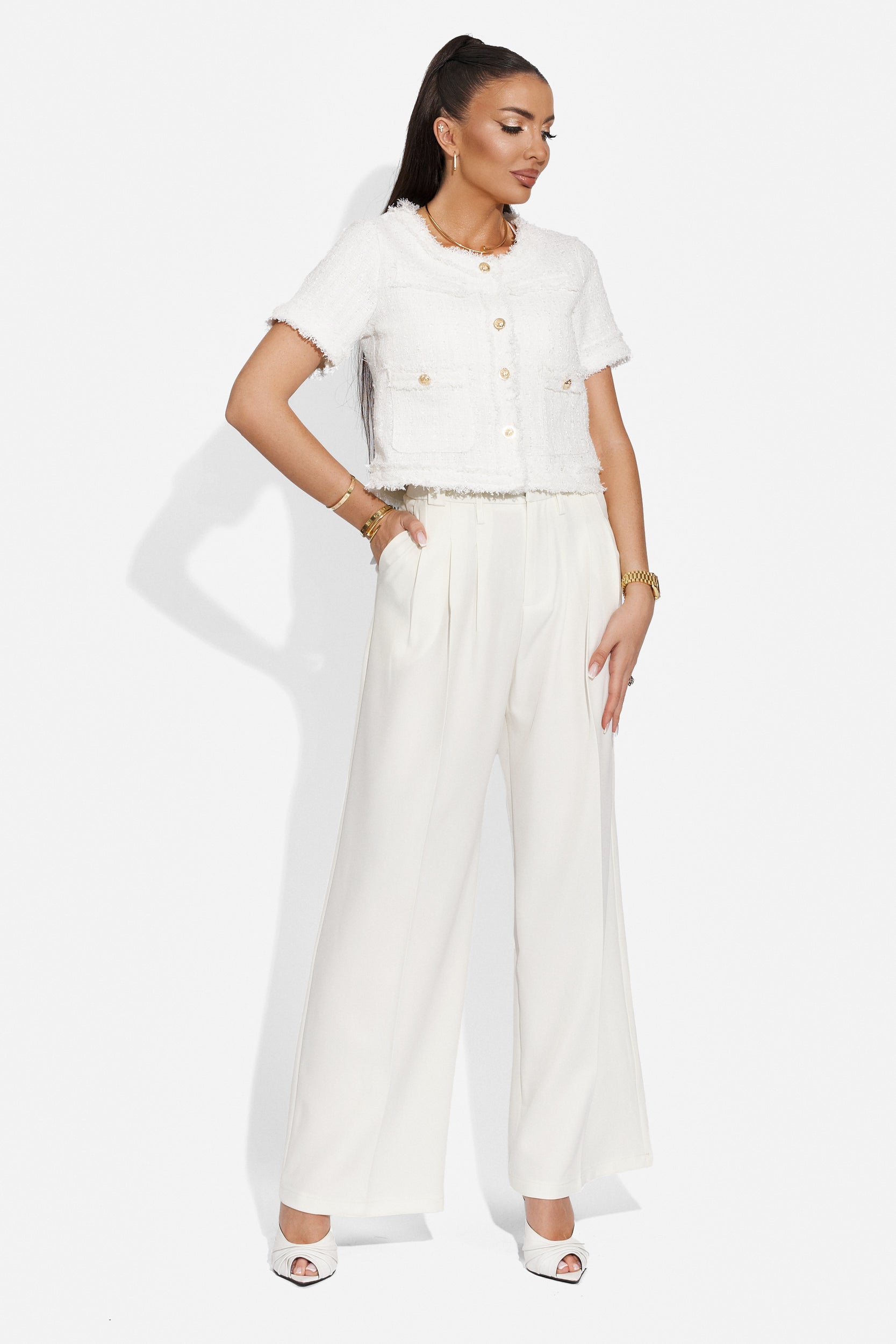 Sacou dama elegant alb Unablety Bogas