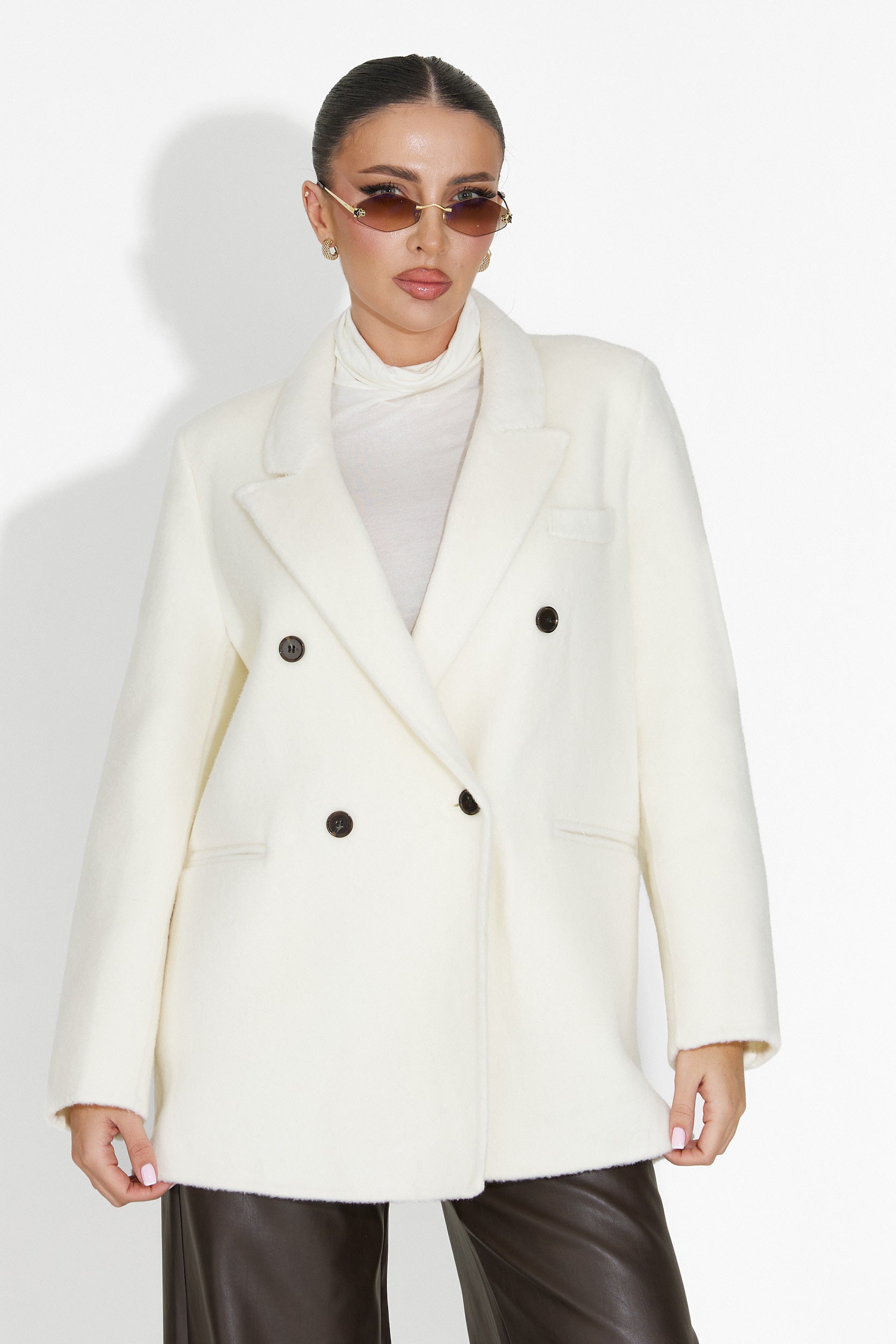 Sacou dama elegant bej Novelia Bogas