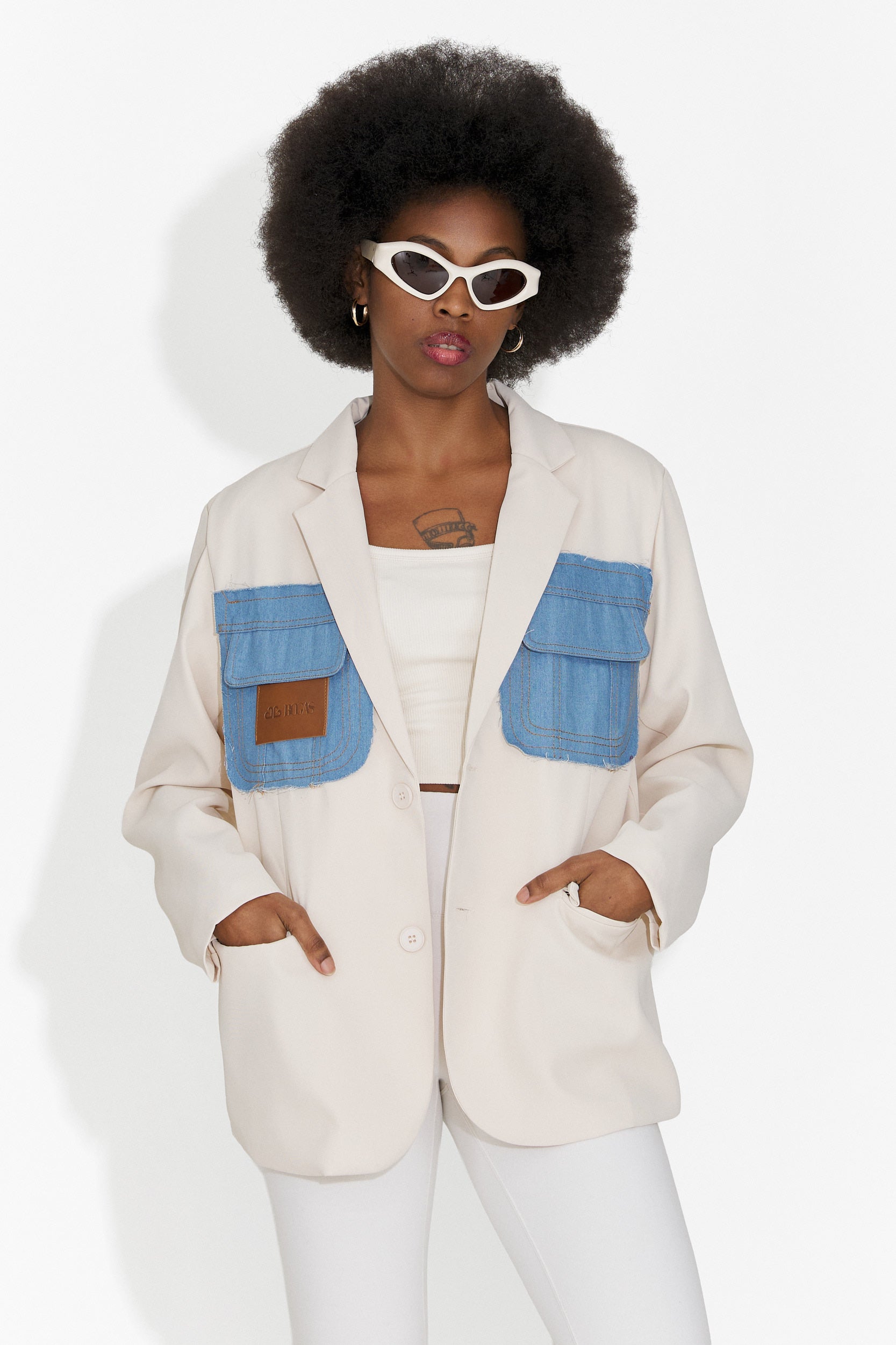 Sacou dama elegant crem Graziela Bogas