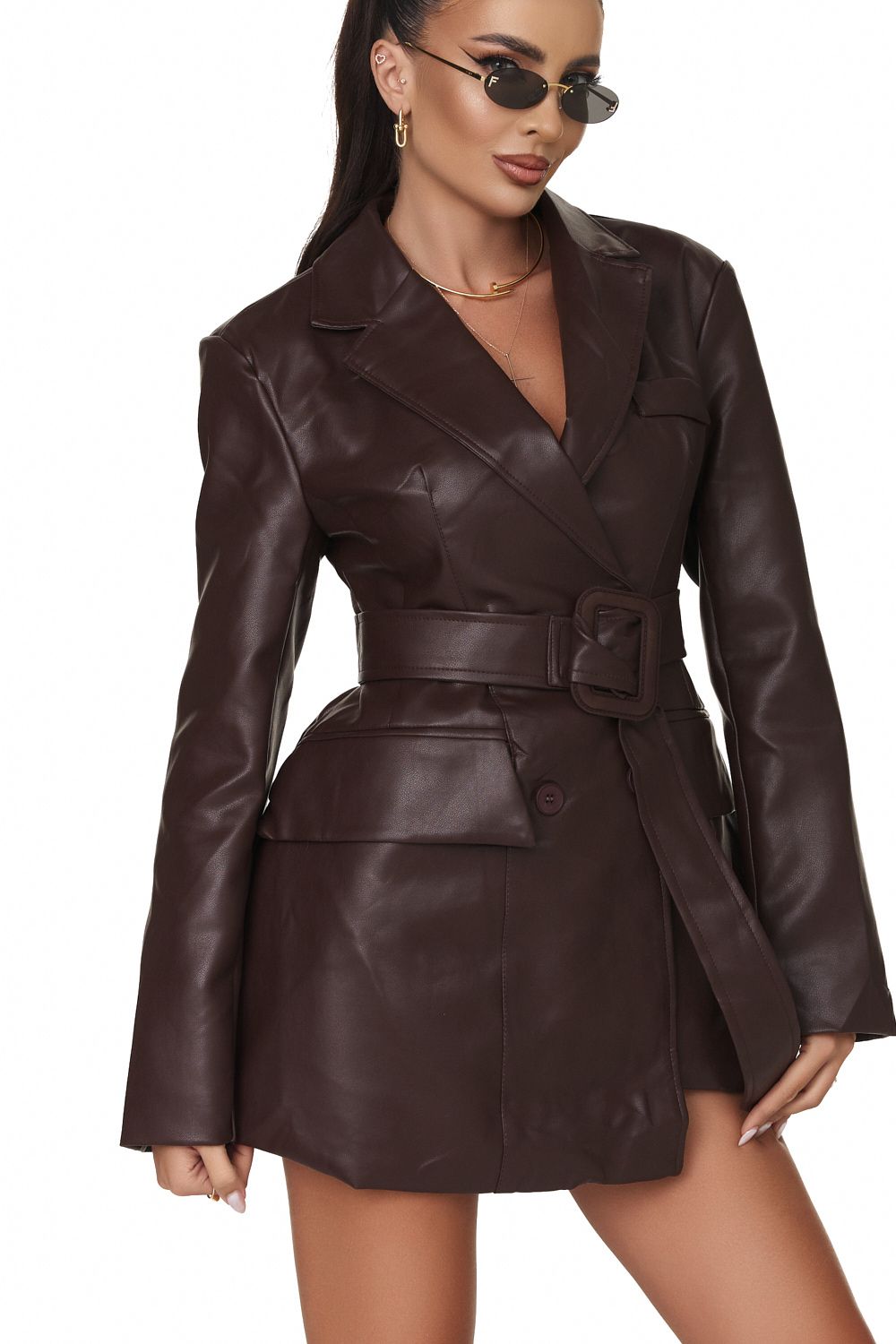 Sacou dama elegant maro Lemisa Bogas