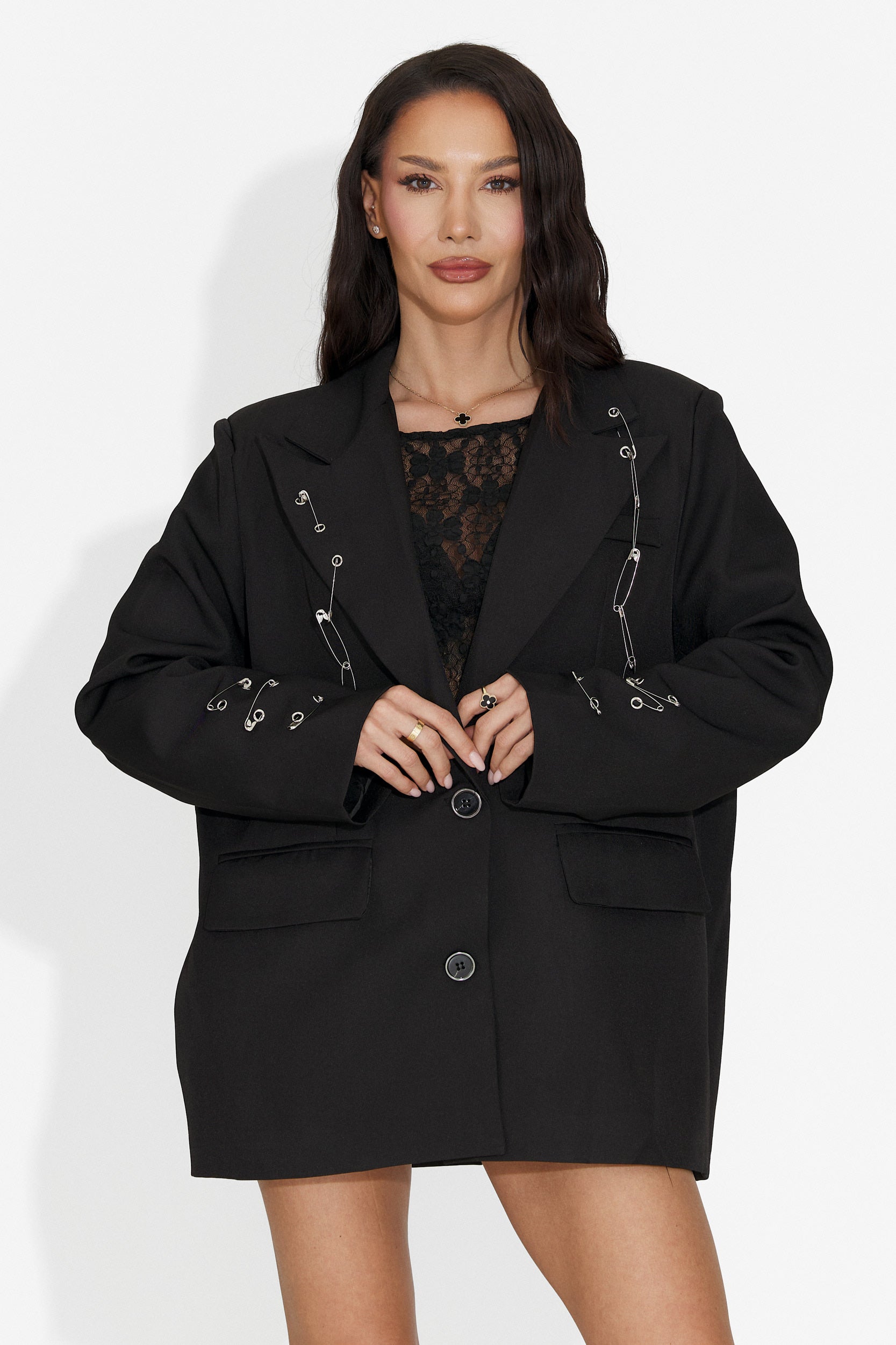 Sacou dama elegant negru Esinty Bogas