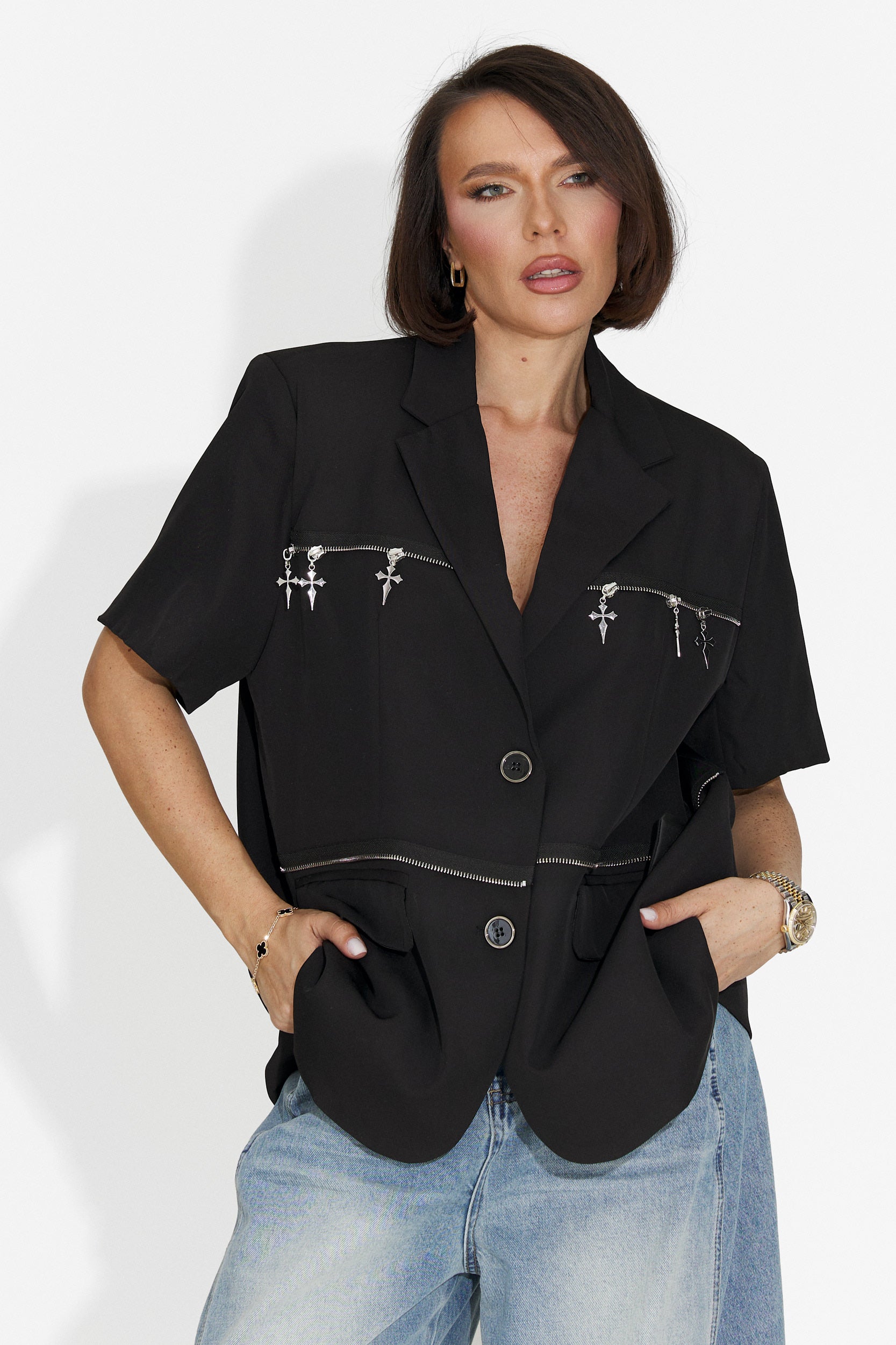 Sacou dama elegant negru Gate Bogas