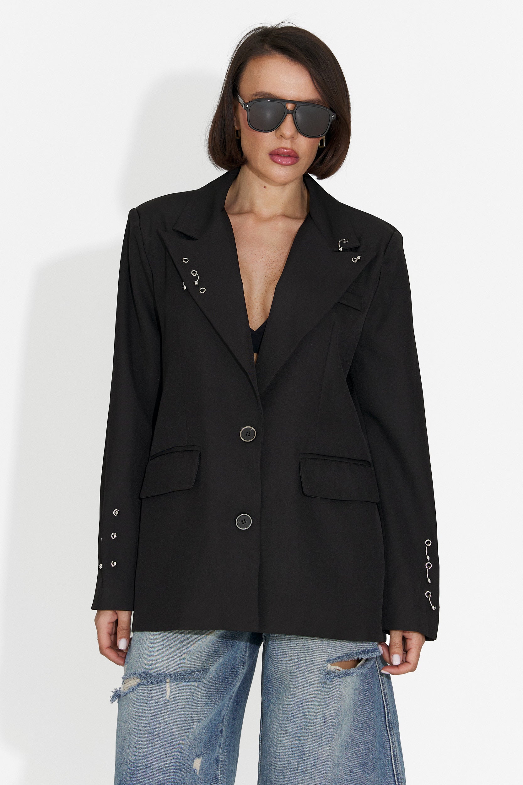 Sacou dama elegant negru Kelda Bogas