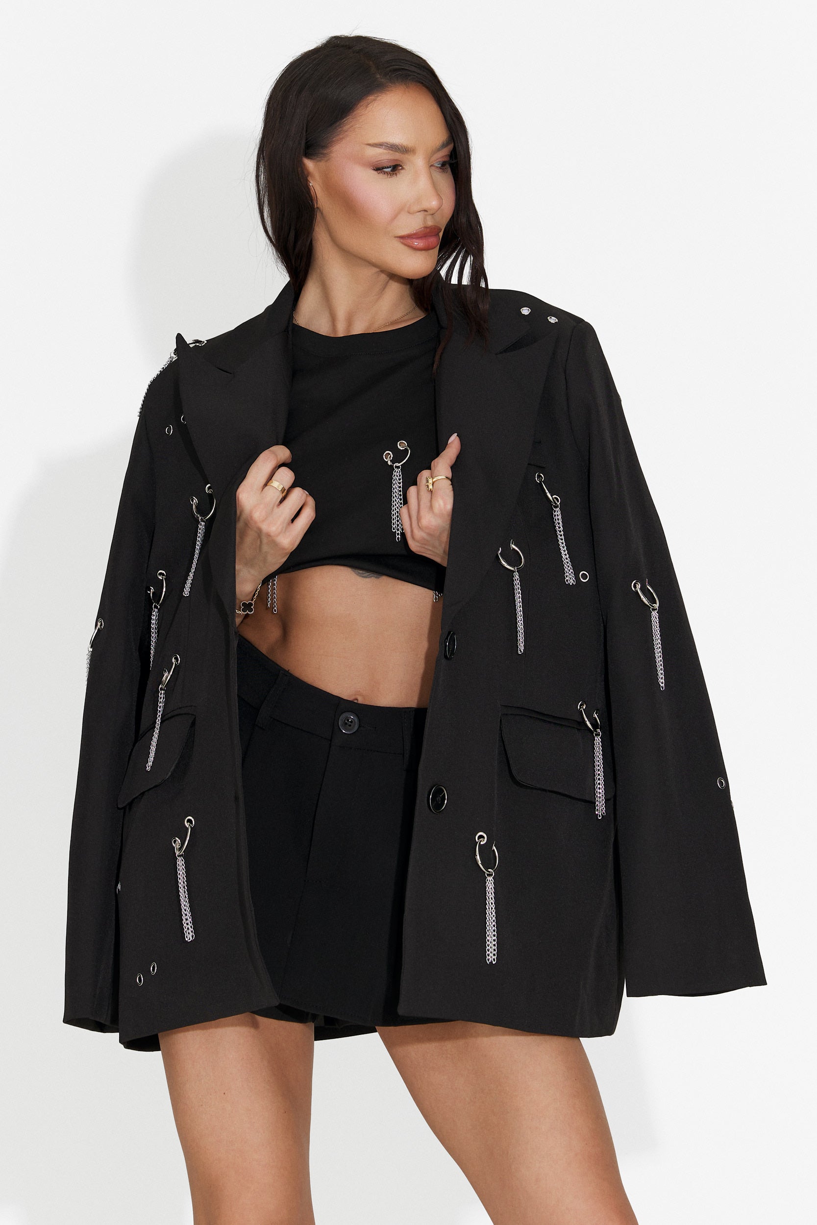 Sacou dama elegant negru Pikata Bogas