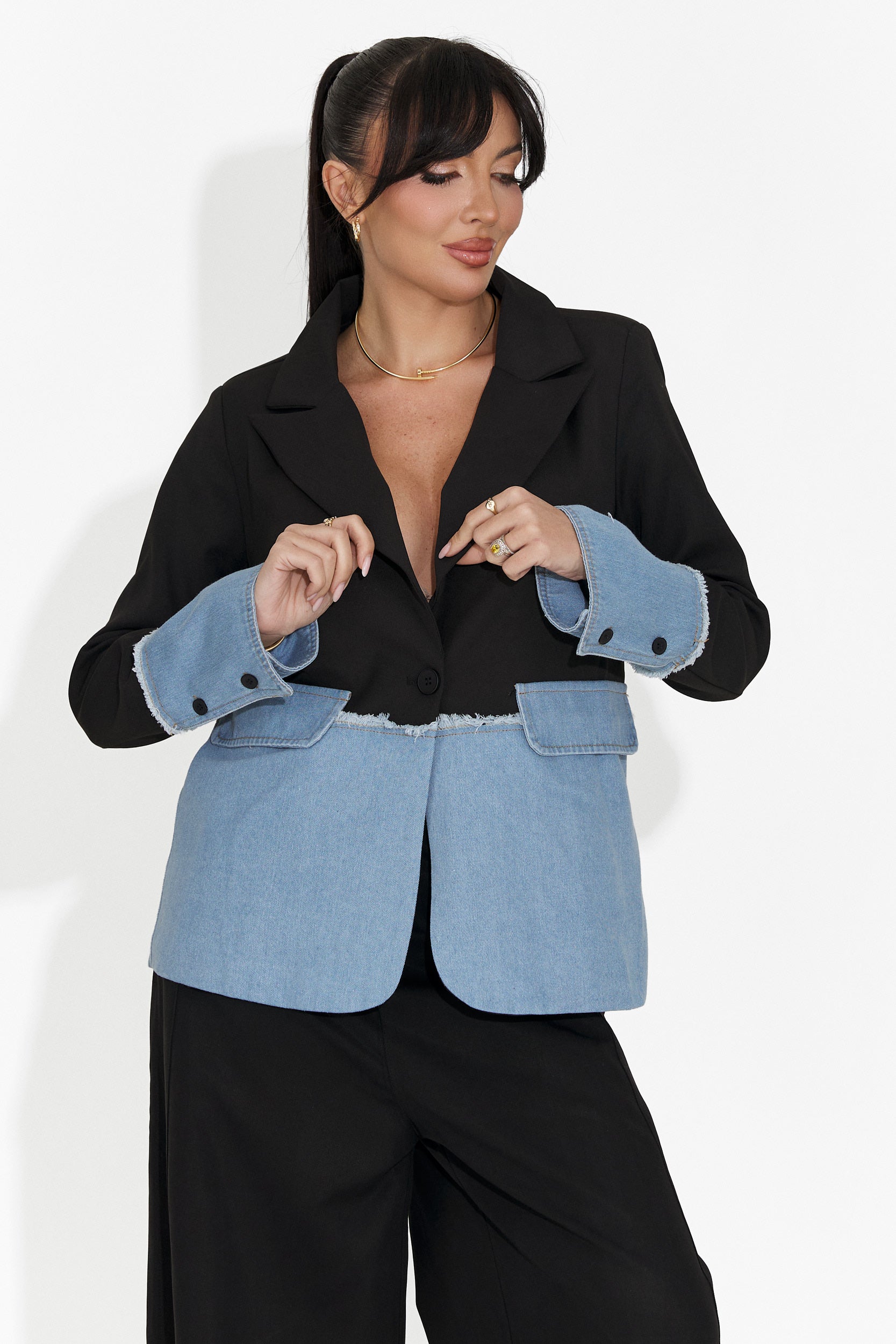 Sacou dama elegant negru Samiria Bogas